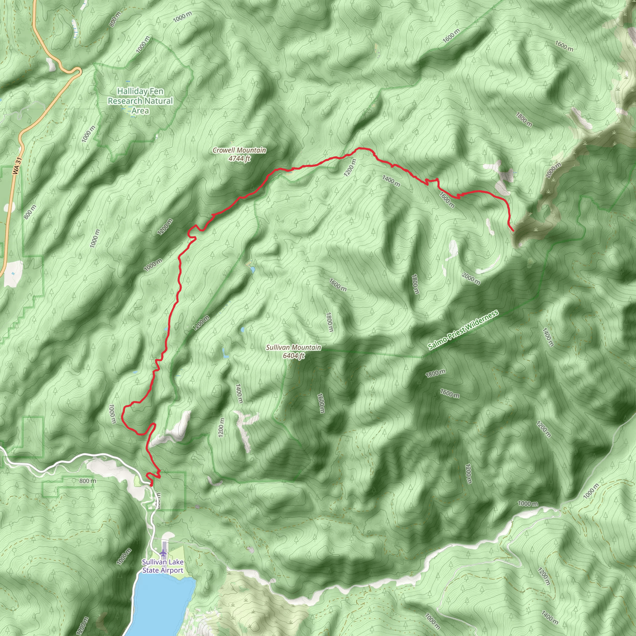 North Fork Sullivan Creek Trail via PCT Trail mobile static map