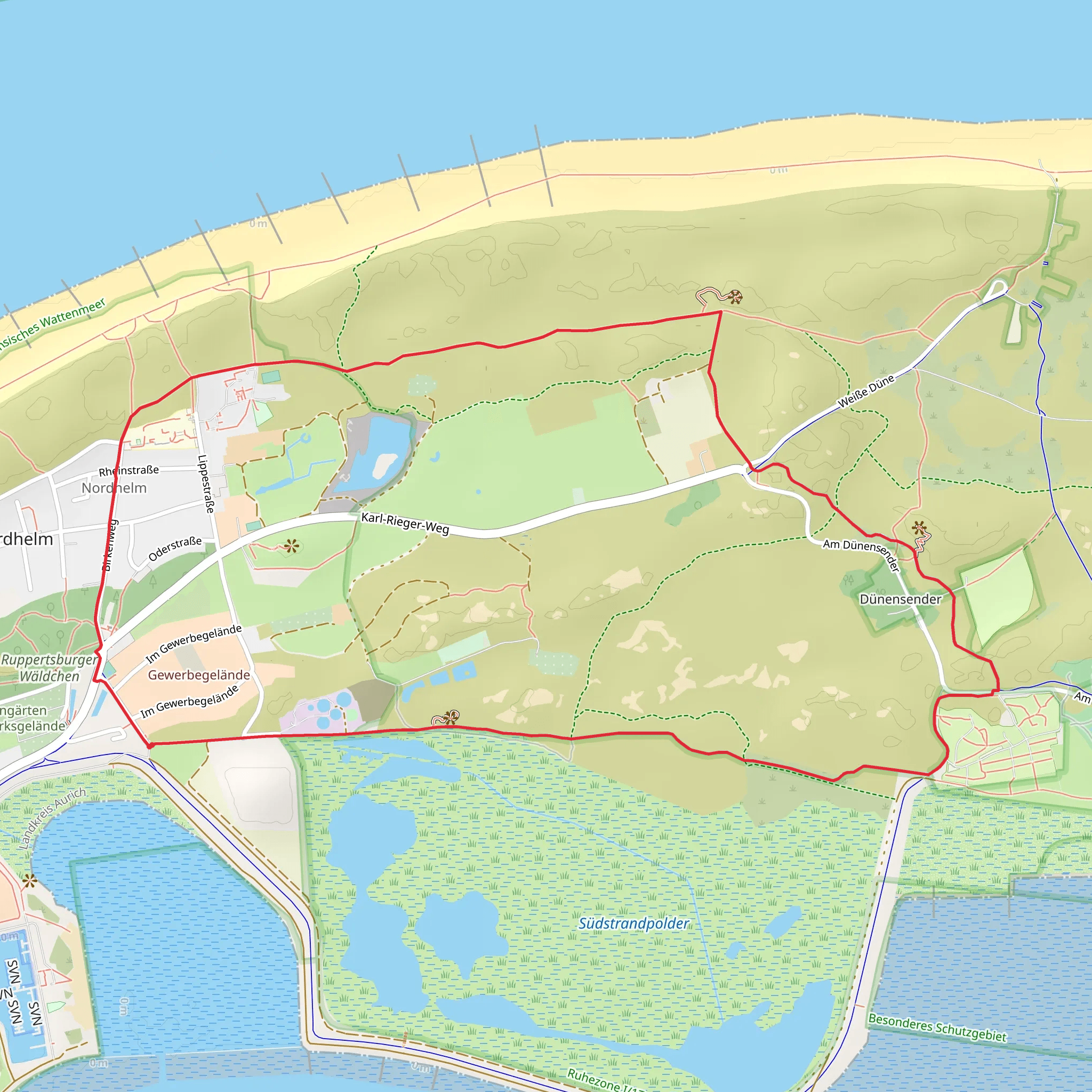 Thalasso-Plattform Duenenweg mobile static map