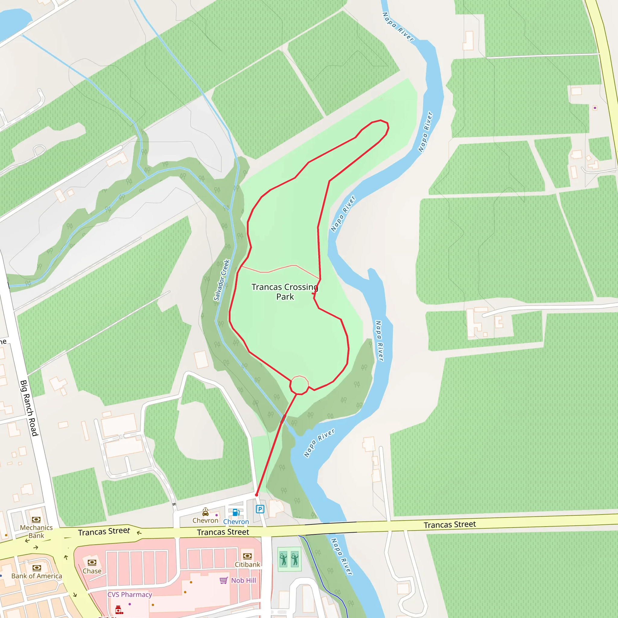 Trancas Crossing Park Loop mobile static map