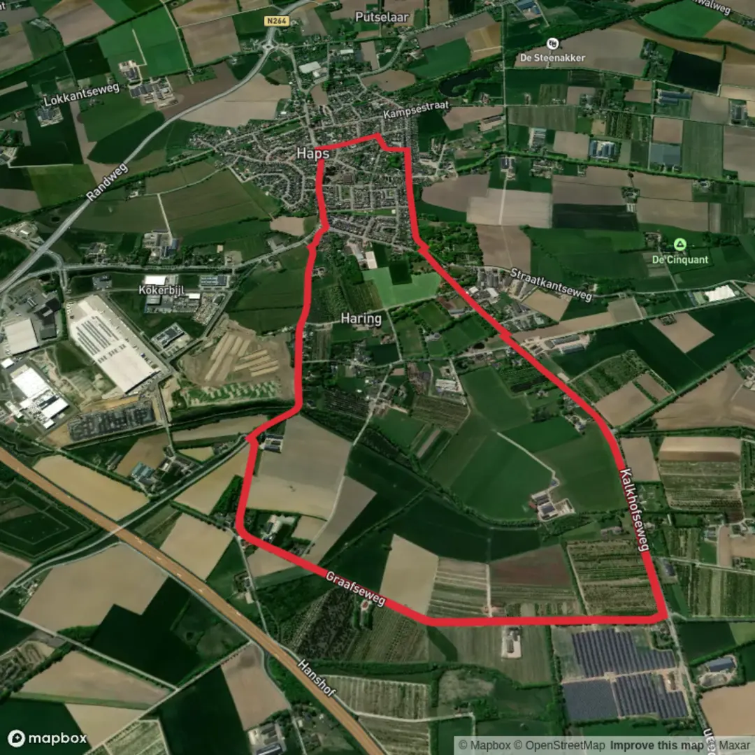 An image depicting the trail De Haard and Berken Loop and its surrounding area.