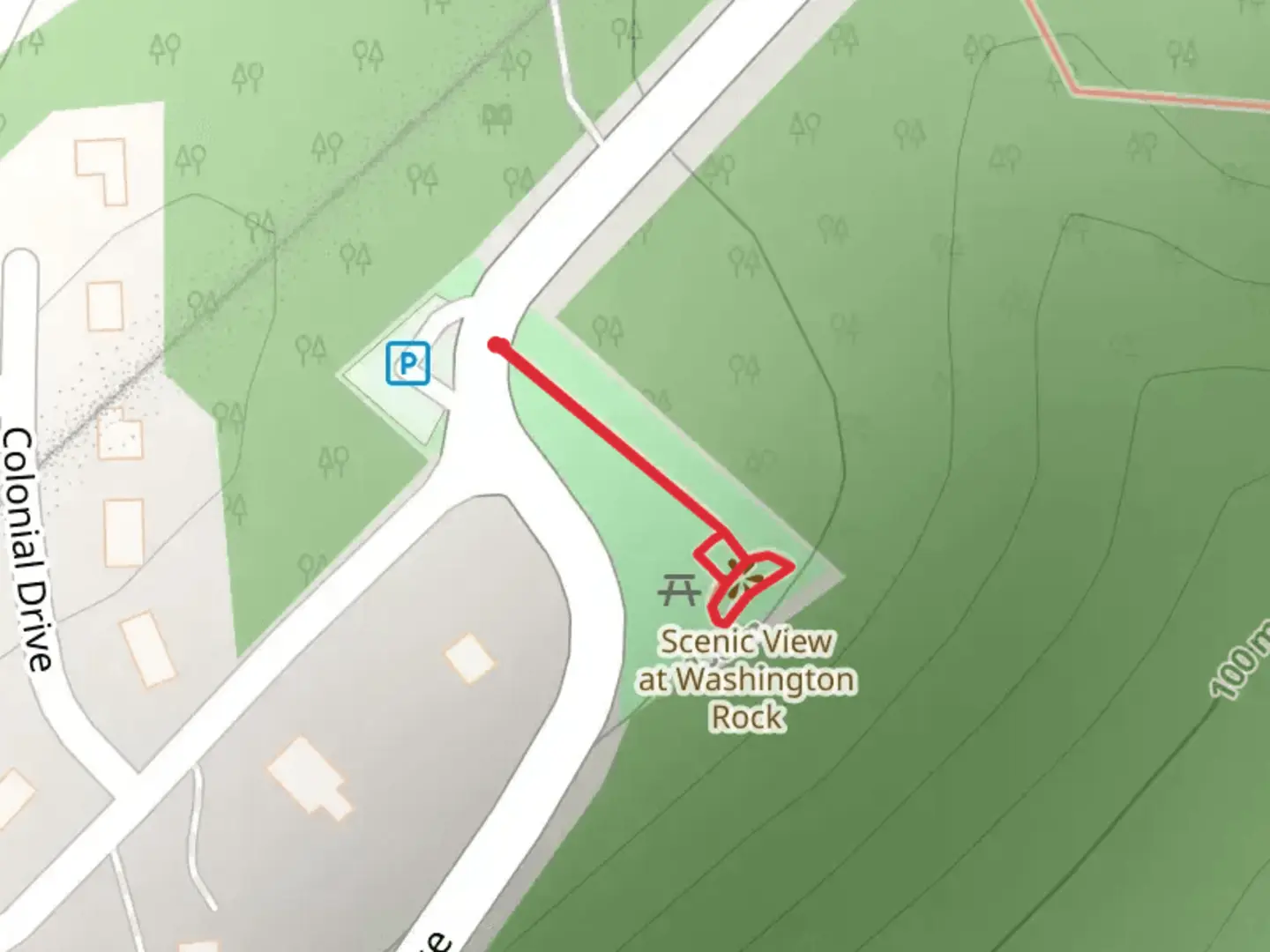 An image depicting the trail Washington Rock State Park Walk and its surrounding area.