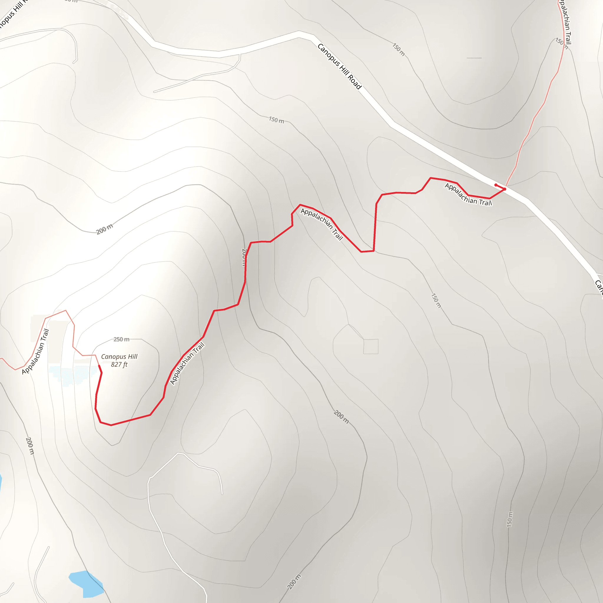 Canopus Hill via Appalachian Trail mobile static map