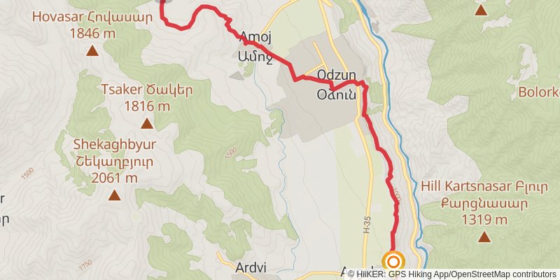 Transcaucasian Trail - Armenia stage 8 Map
