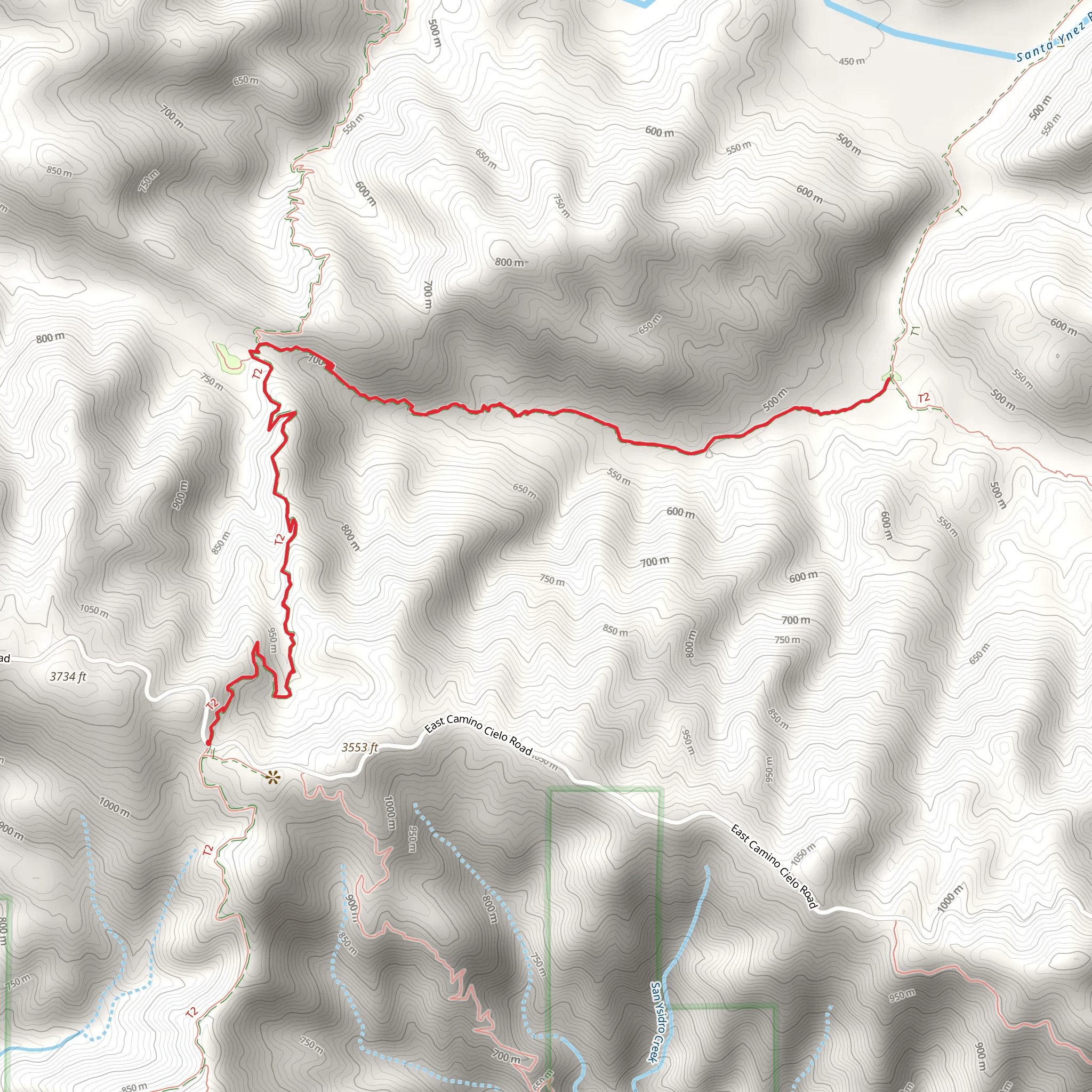 Forbush Canyon Trail from Cold Spring Saddle mobile static map
