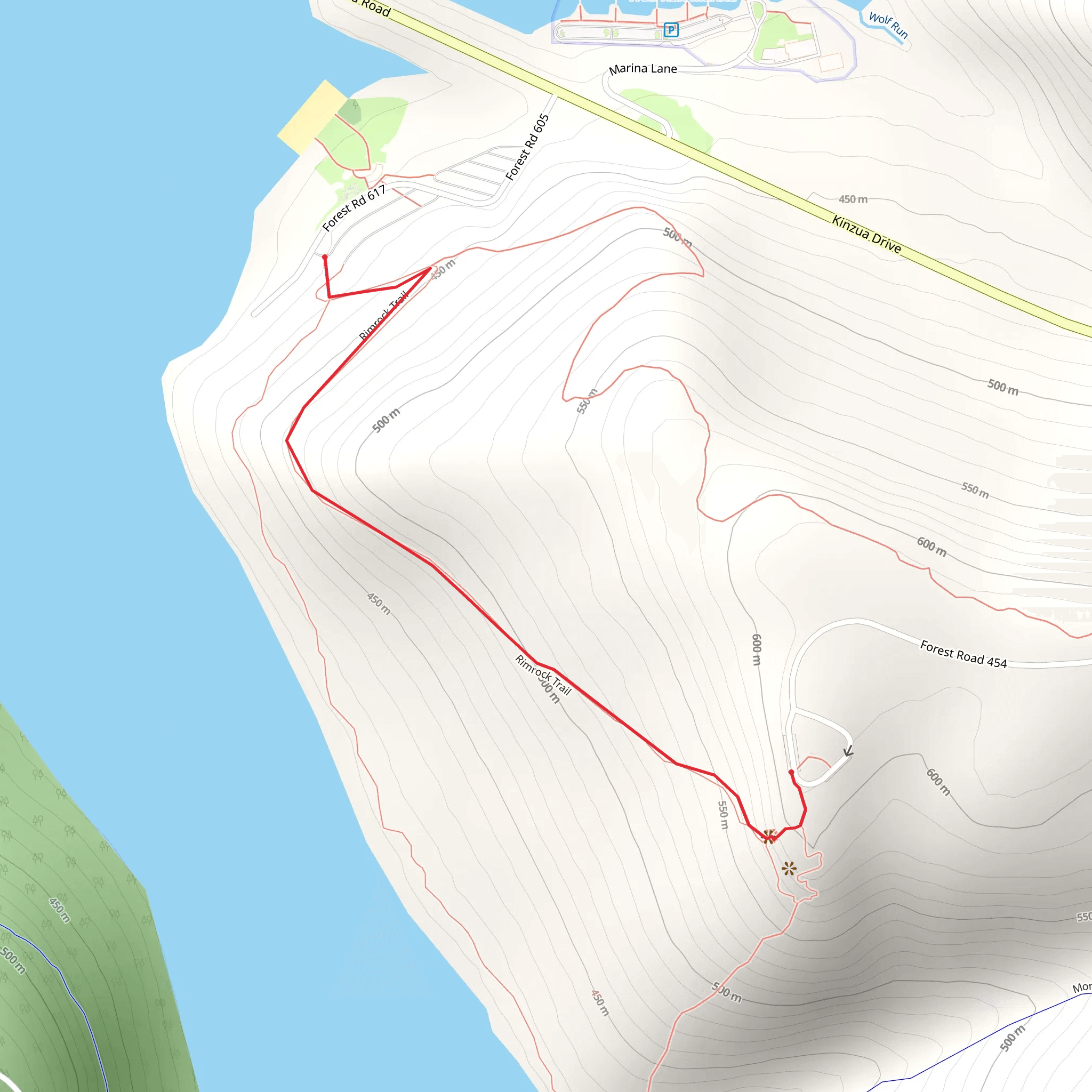Rimrock Hiking Trail mobile static map