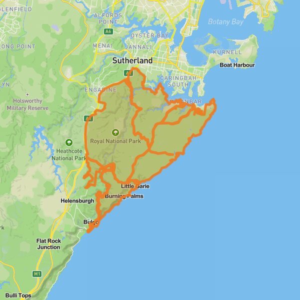 Royal National Park mobile static map