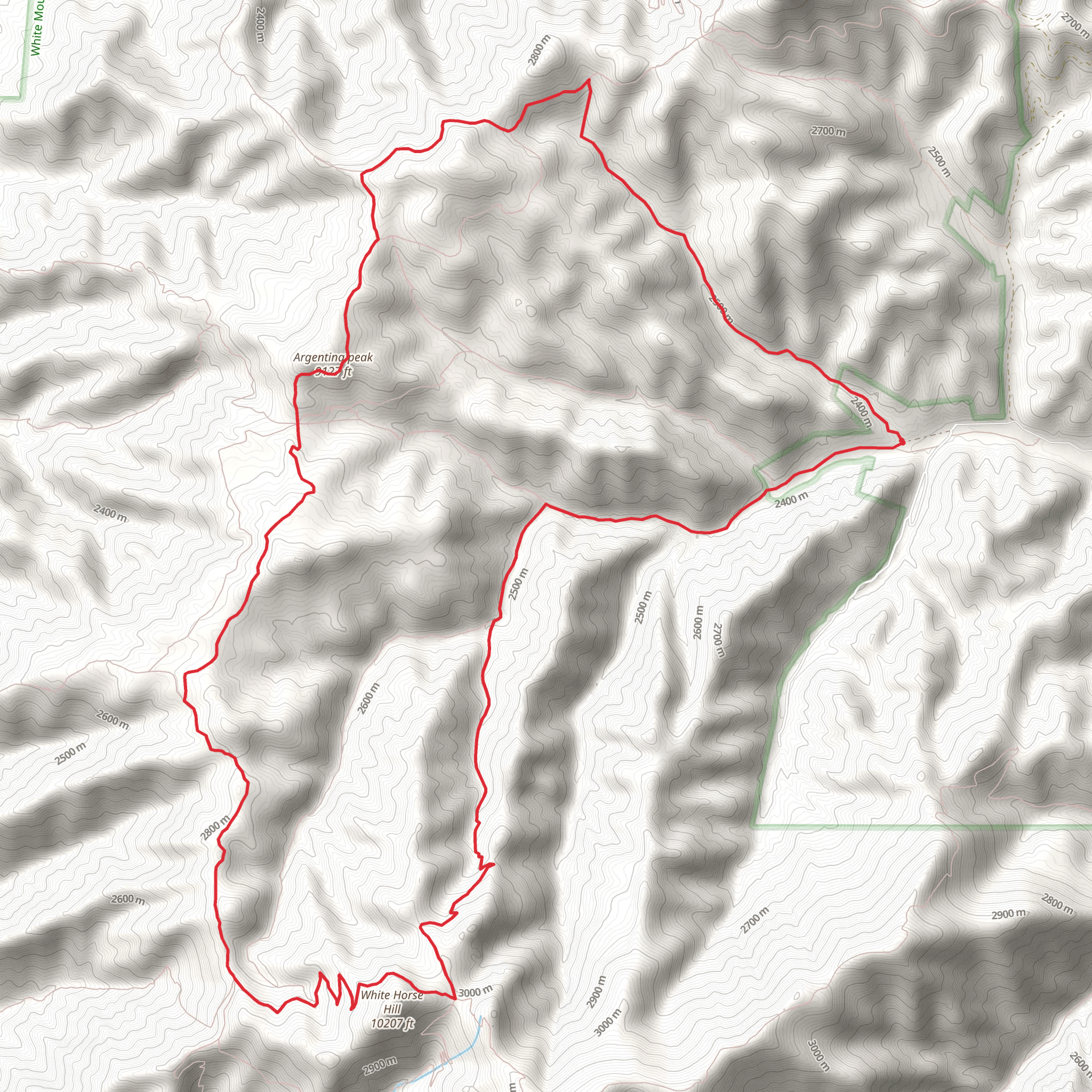 Argentina peak and Aspen Canyon via Big Bonito Trail mobile static map