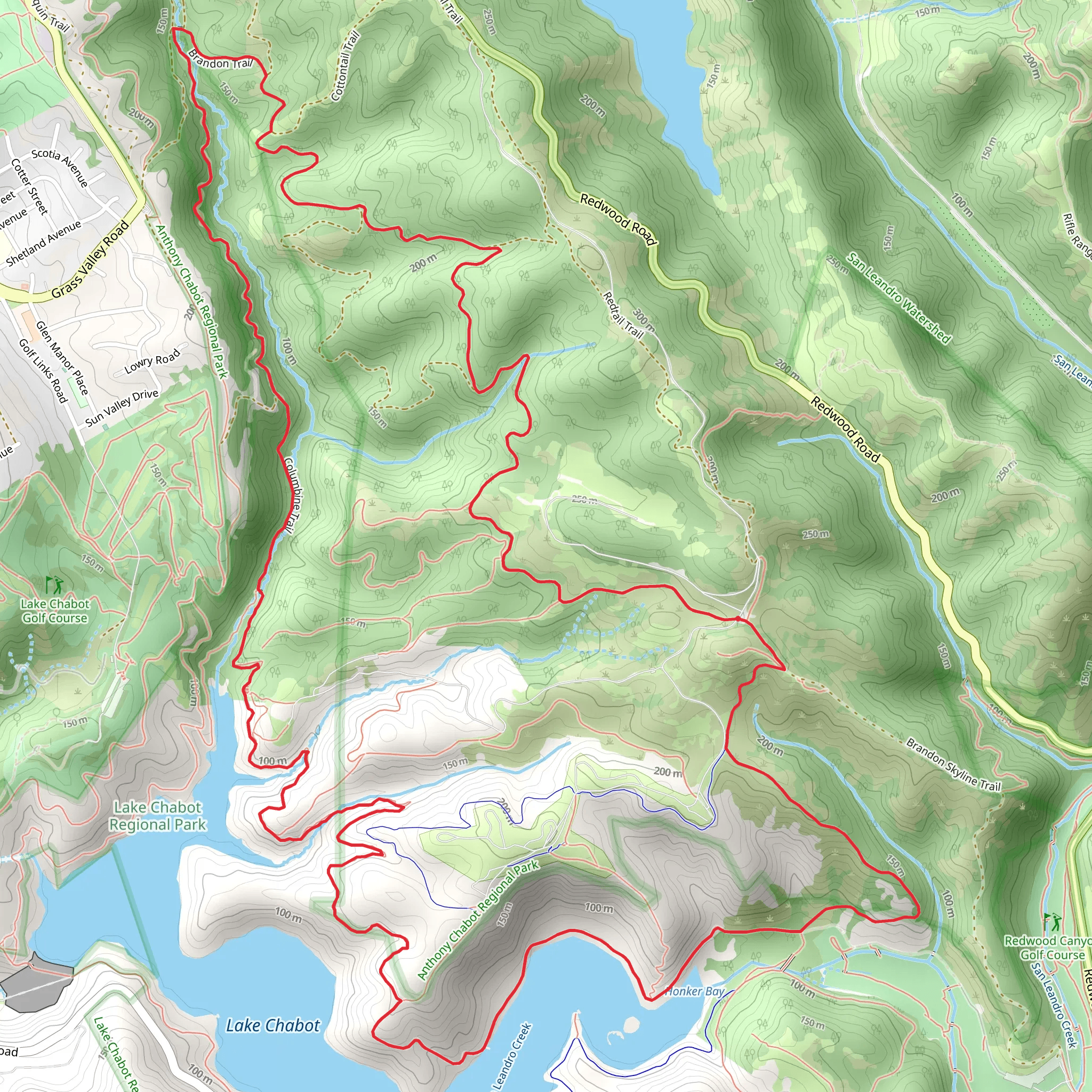 Honker Bay, Columbine and Brandon Loop Trail mobile static map