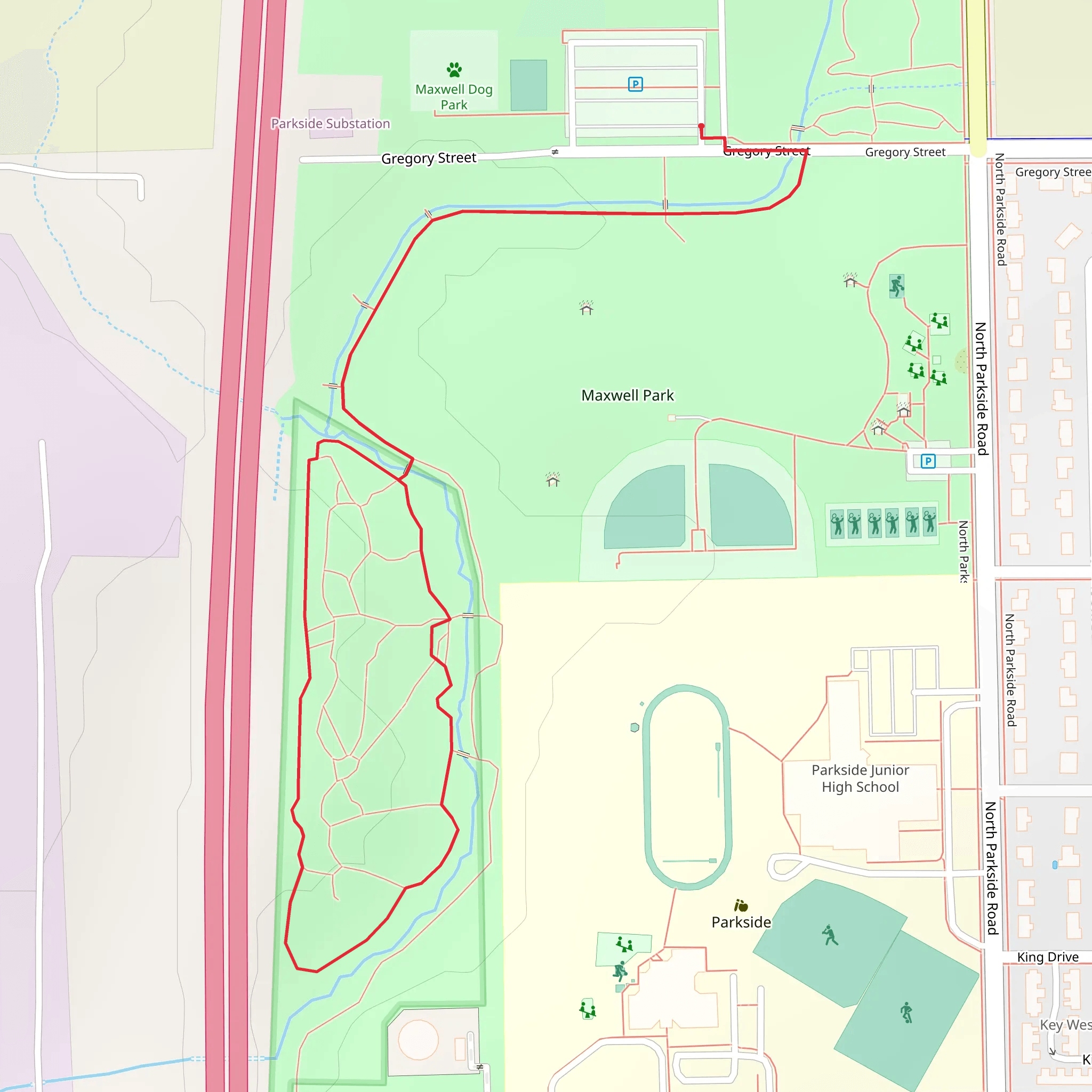 Maxwell Park South Long Loop mobile static map