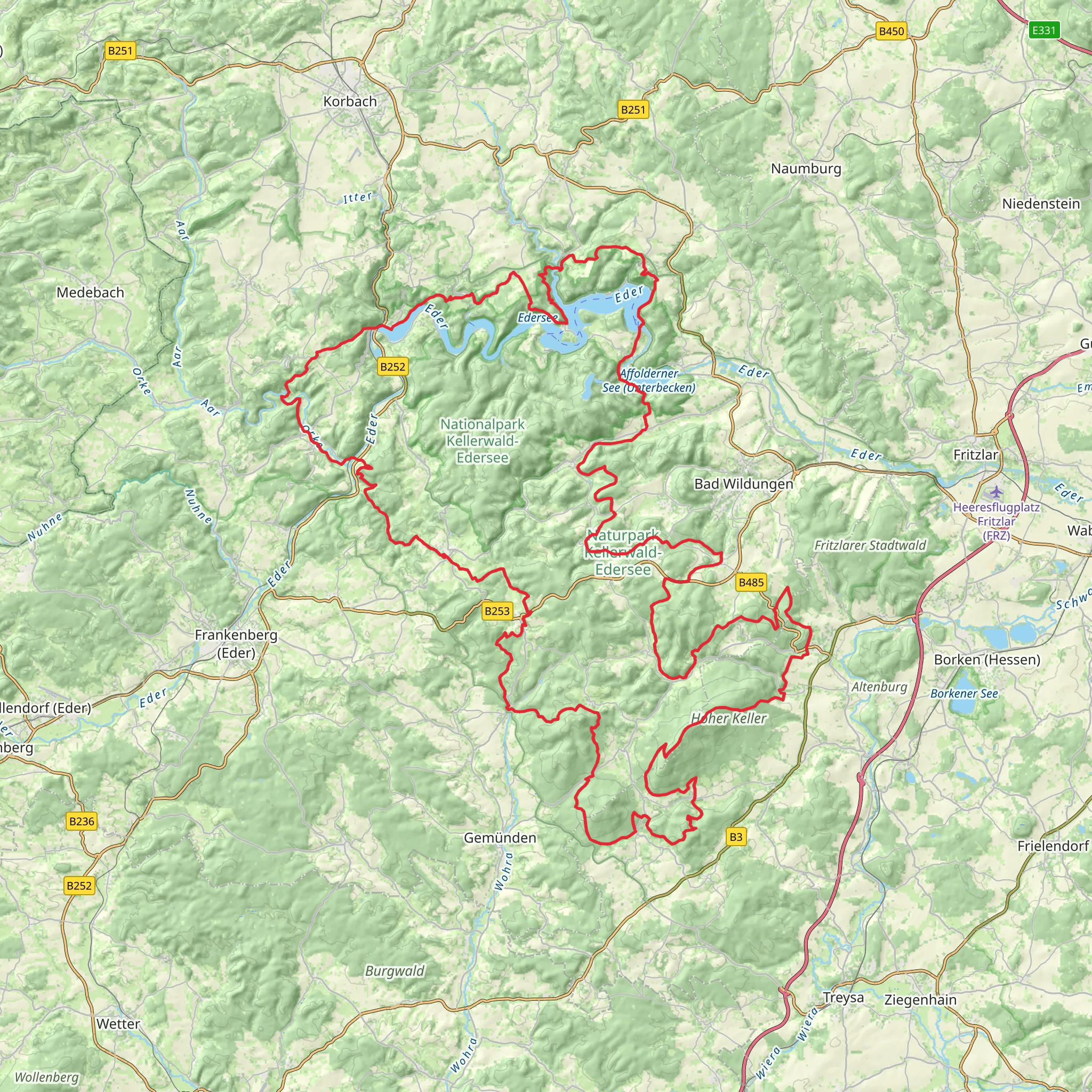 Kellerwaldsteig mobile static map