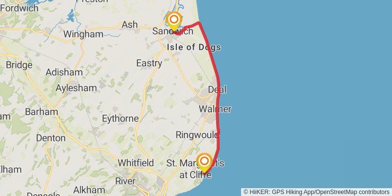 Camber to Dartford Station Walk via England Coast Path stage 4 Map