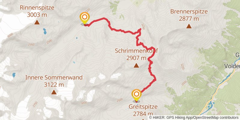 Stubai High Trail stage 7 Map
