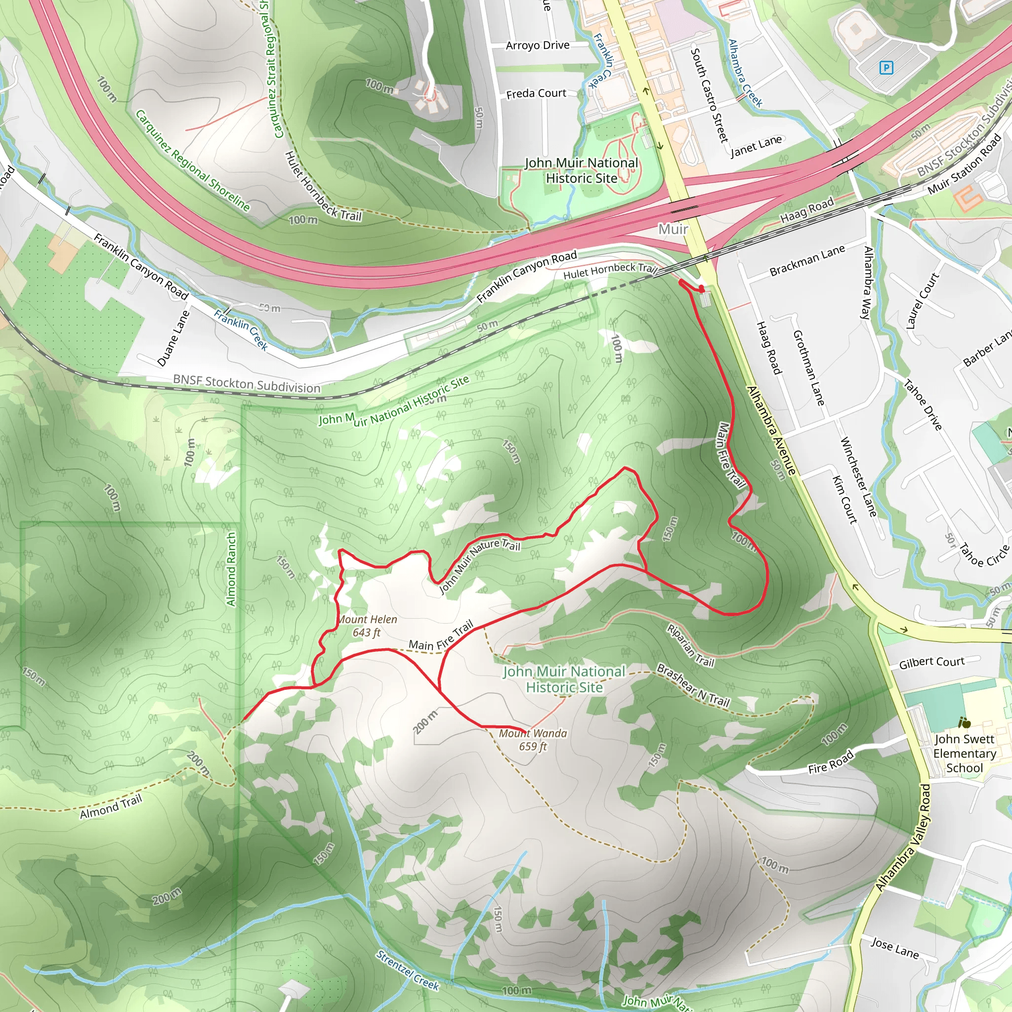 Mount Helen and Mount Wanda Loop via Bay Area Ridge Trail mobile static map