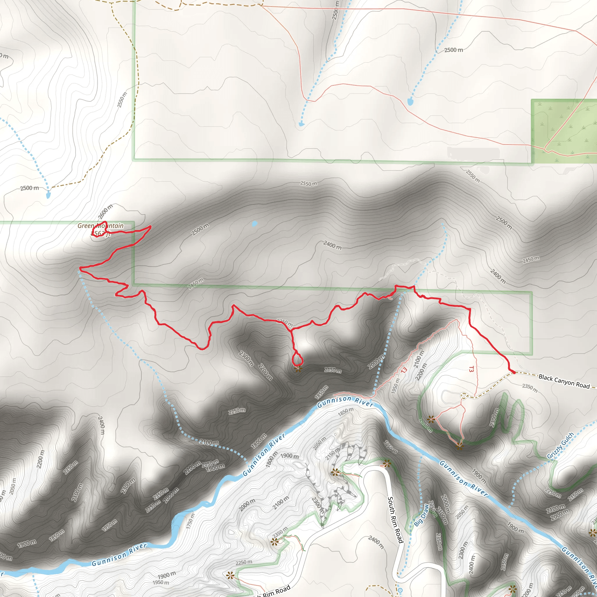 Green Mountain via North Vista Trail mobile static map