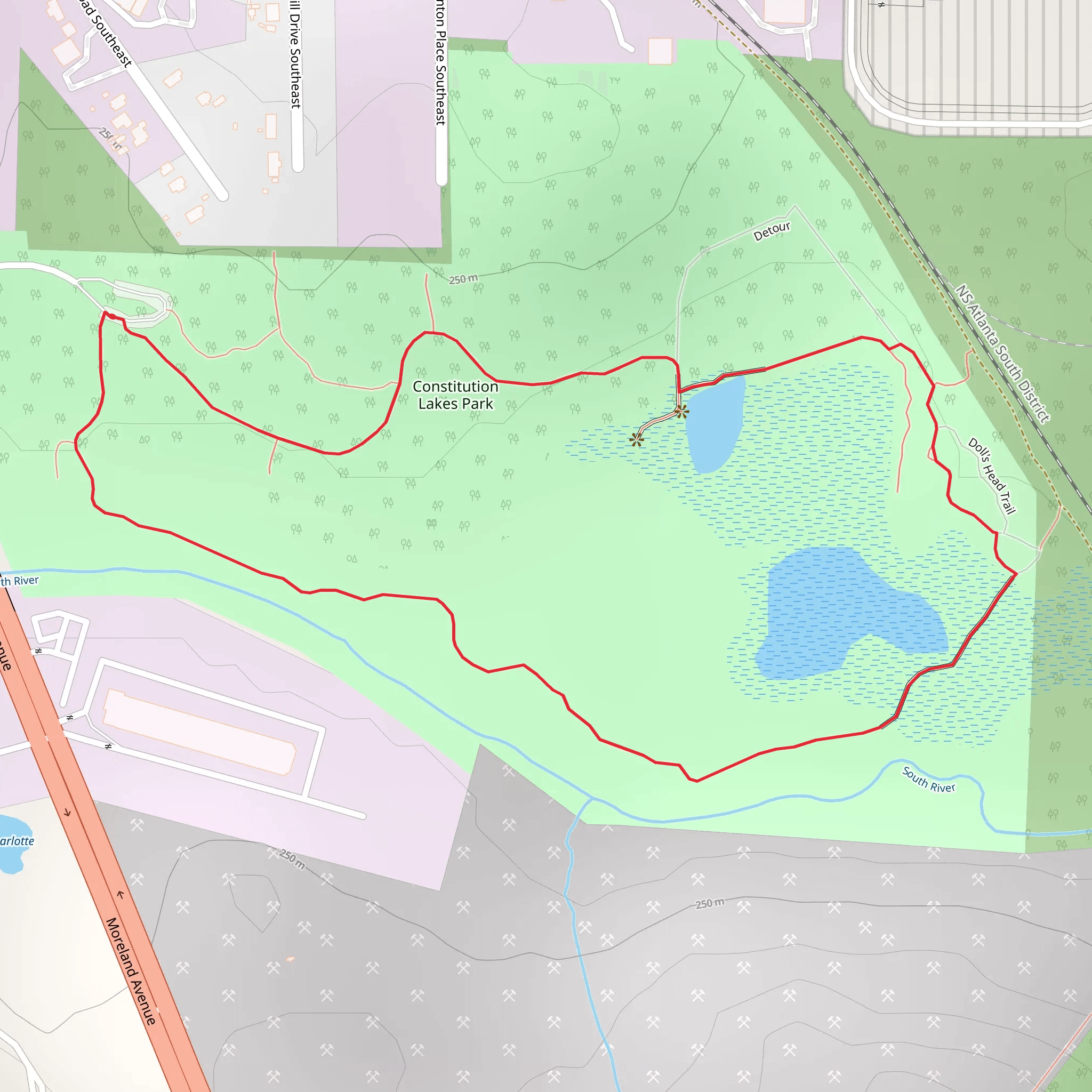 Constitution Lakes Park Loop mobile static map