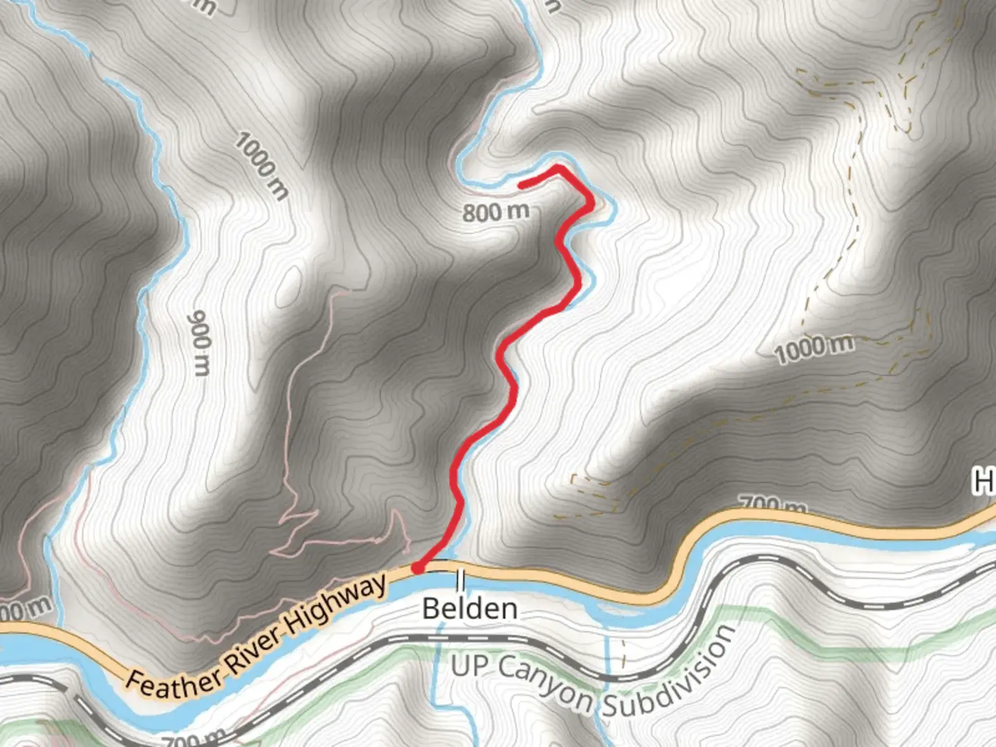 An image depicting the trail Walk along Yellow Creek - Belden and its surrounding area.