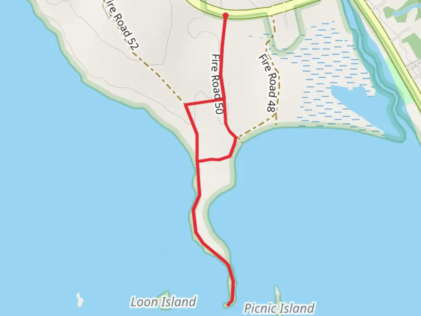 An image depicting the trail Currier Point Trail and its surrounding area.