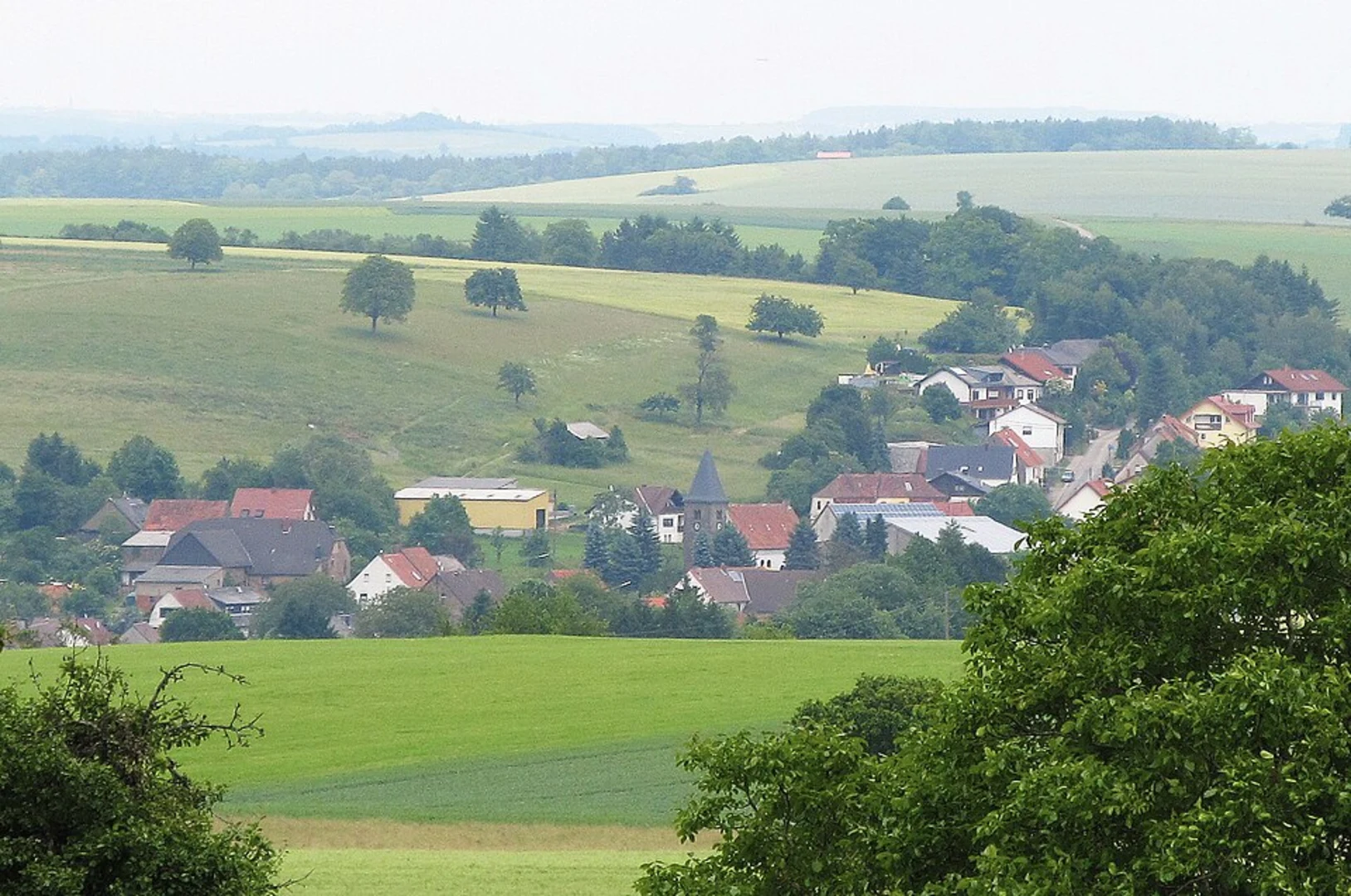 An image depicting the trail Großer Wald and Nasser Wald Loop - Brenschelbach and its surrounding area.