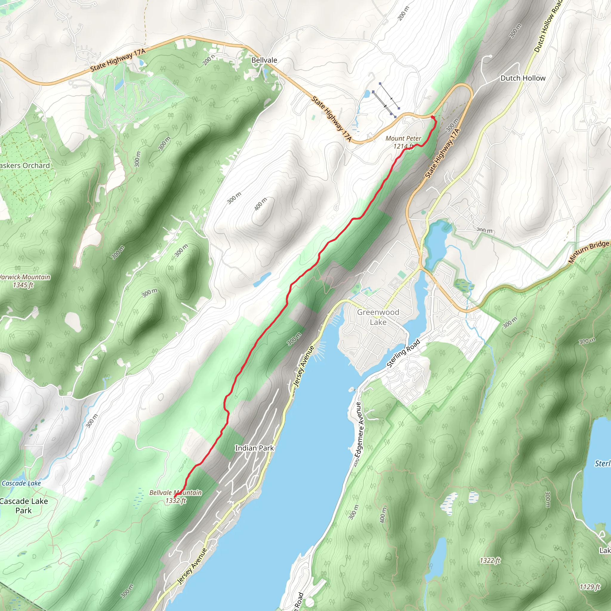 Bellvale Mountain Trail mobile static map