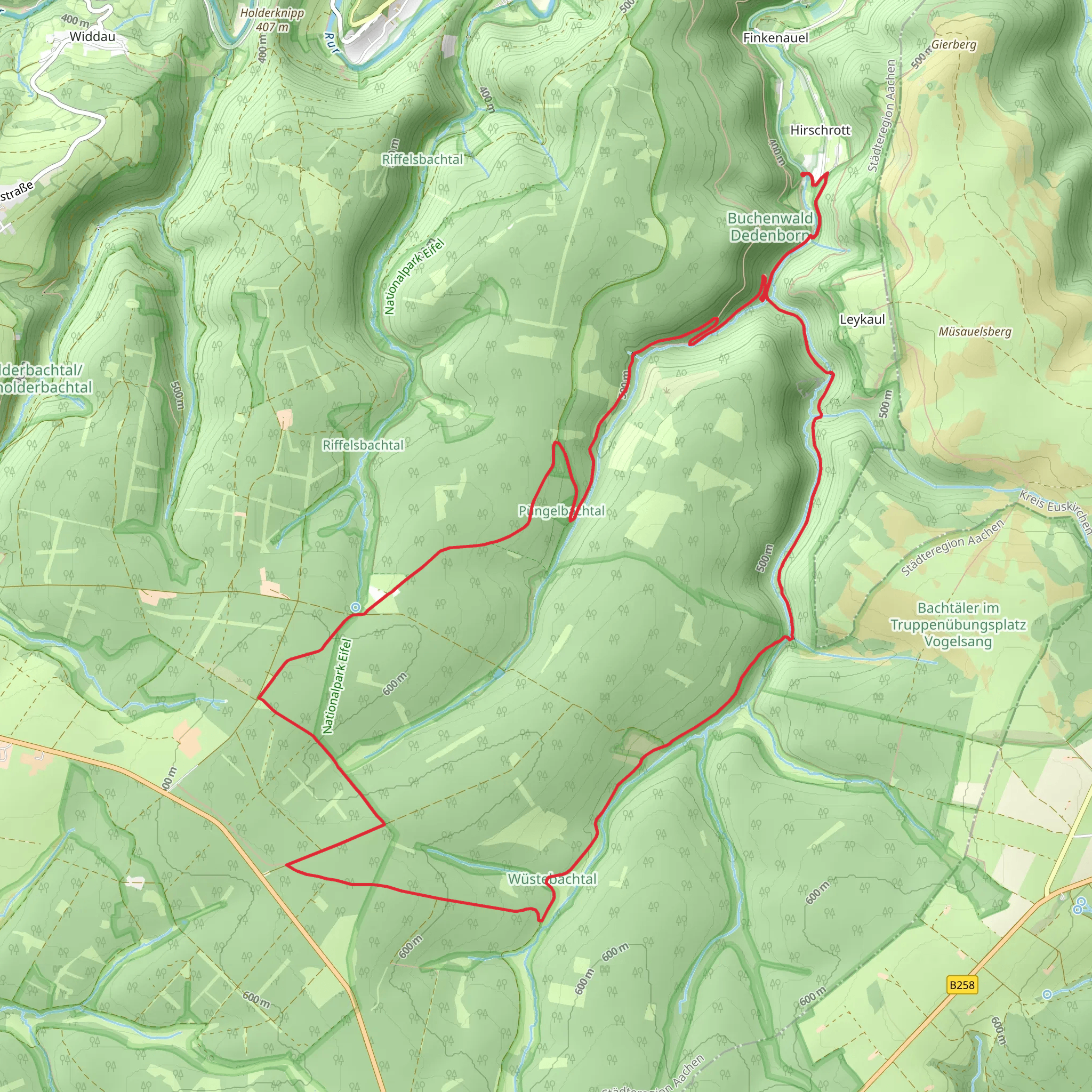 Buchenwald Dedenborn Loop from Hirschrott mobile static map