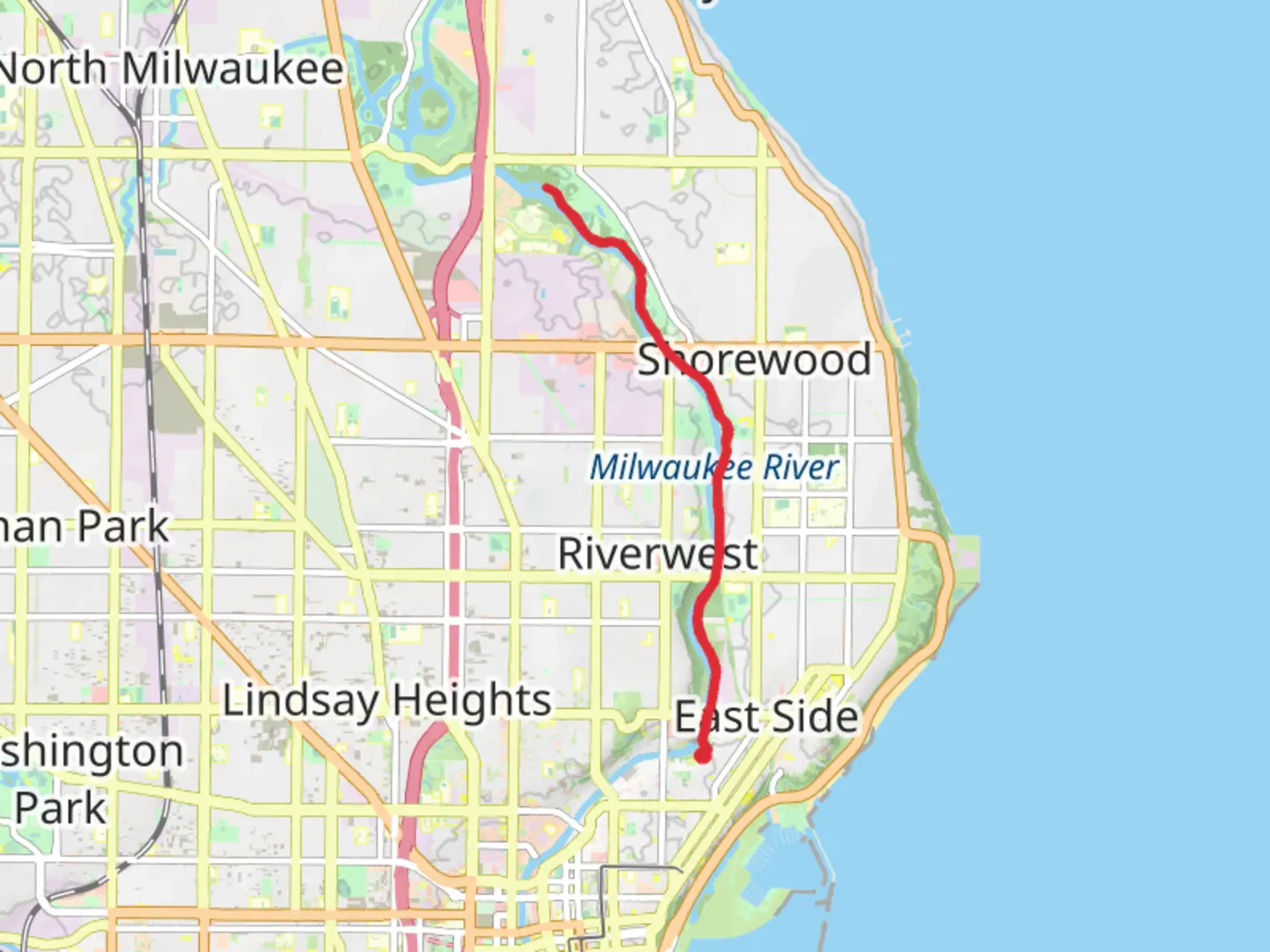 An image depicting the trail Milwaukee River Trail and its surrounding area.