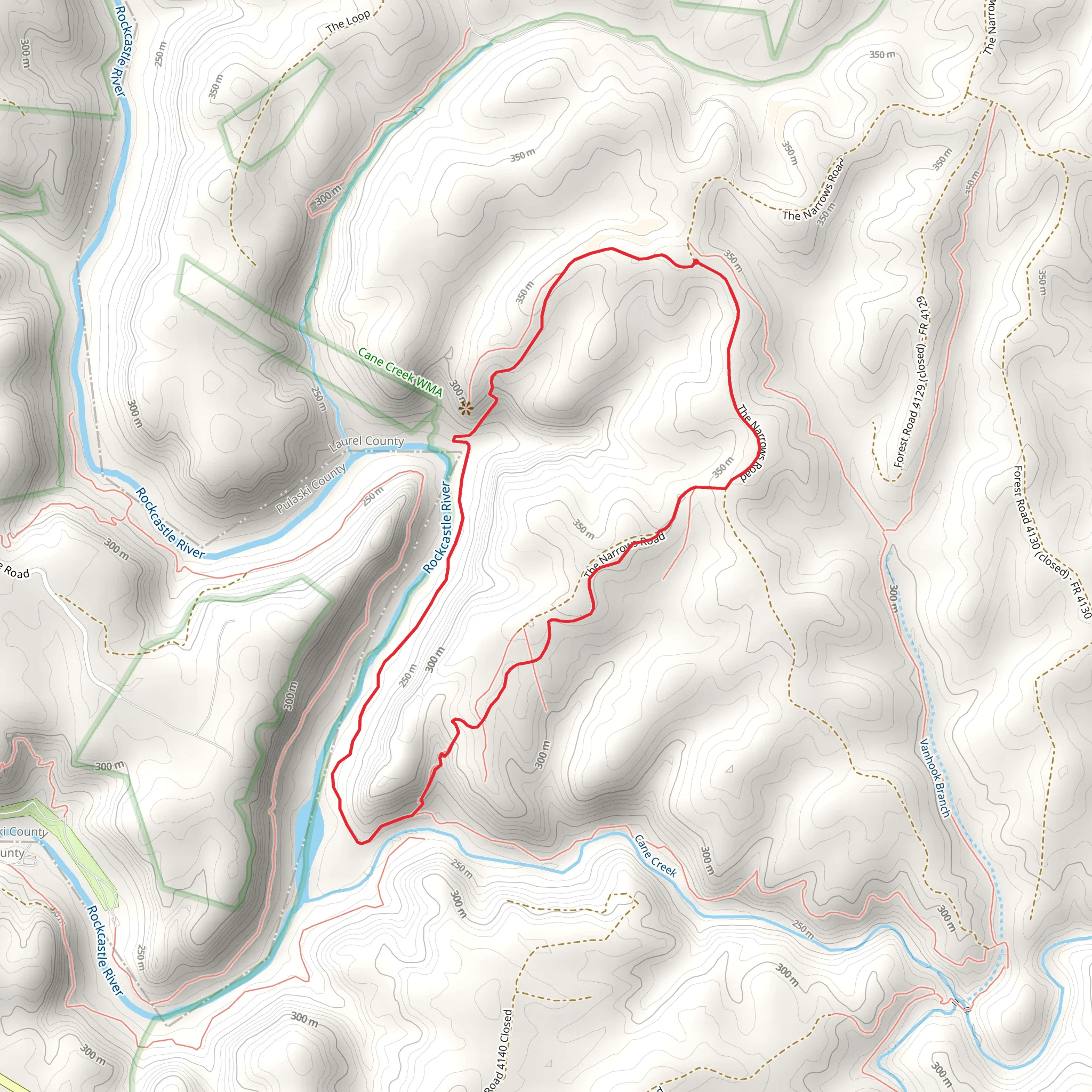 Rockcastle - Narrows and Winding Stair Gap Loop mobile static map
