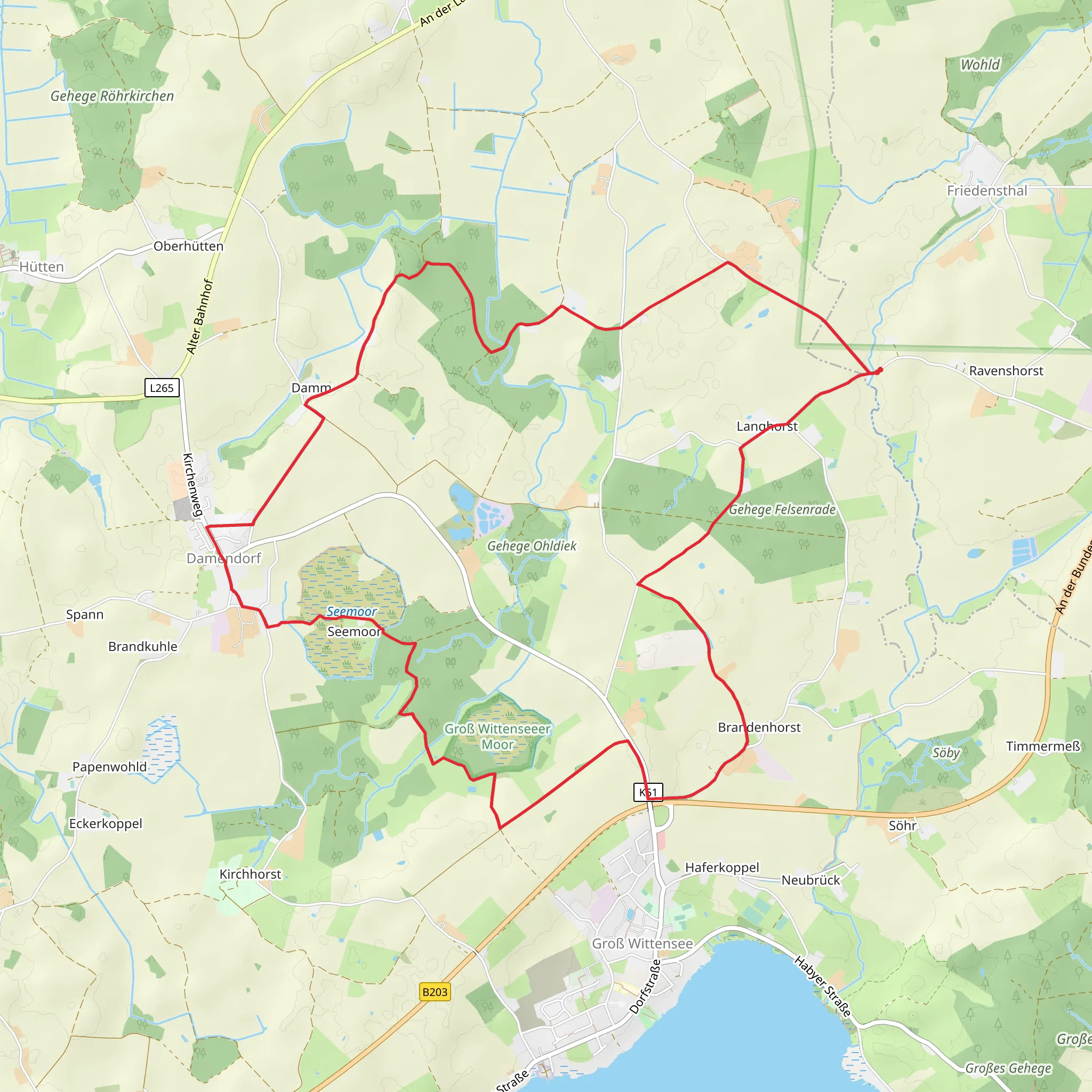 Langhorst and Damendorf Loop mobile static map