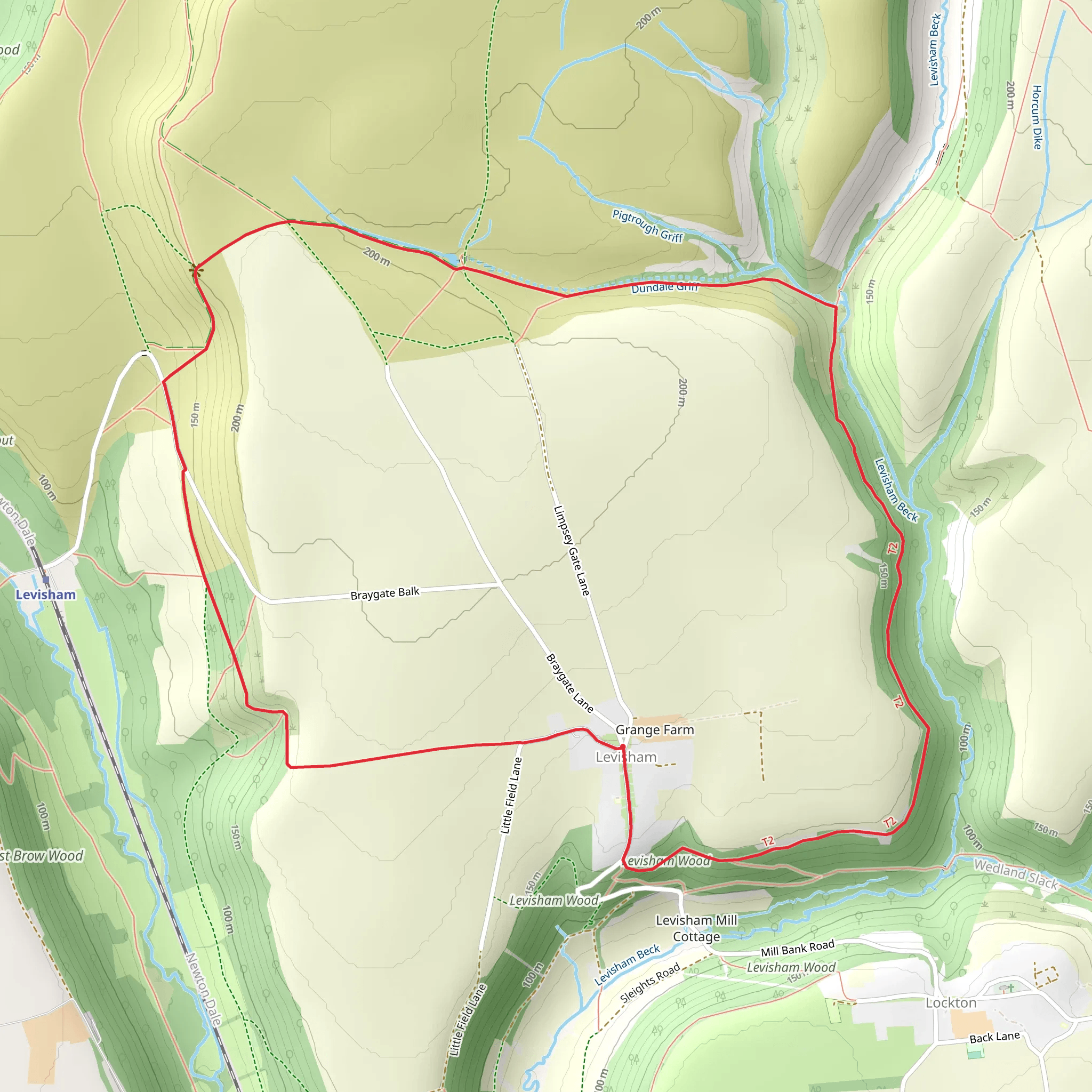 Levisham Circular Walk mobile static map