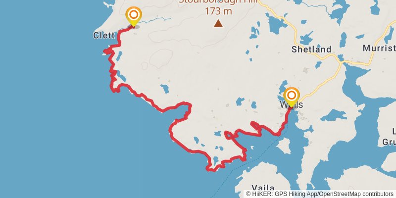 Coastal Walk of Shetland - West stage 34 Map