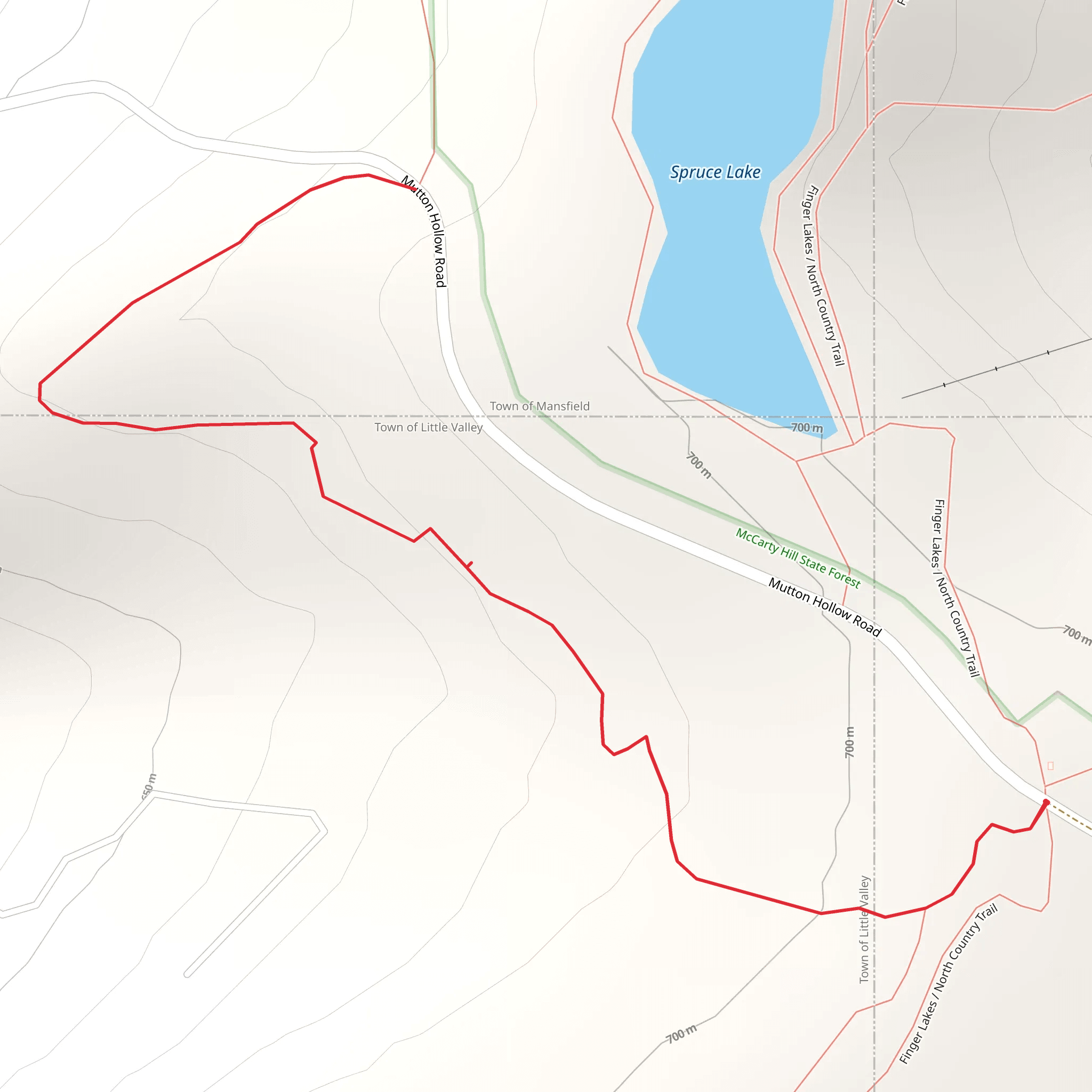 Mutton Hollow Road mobile static map