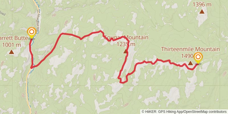 Pacific Northwest Trail stage 75 Map