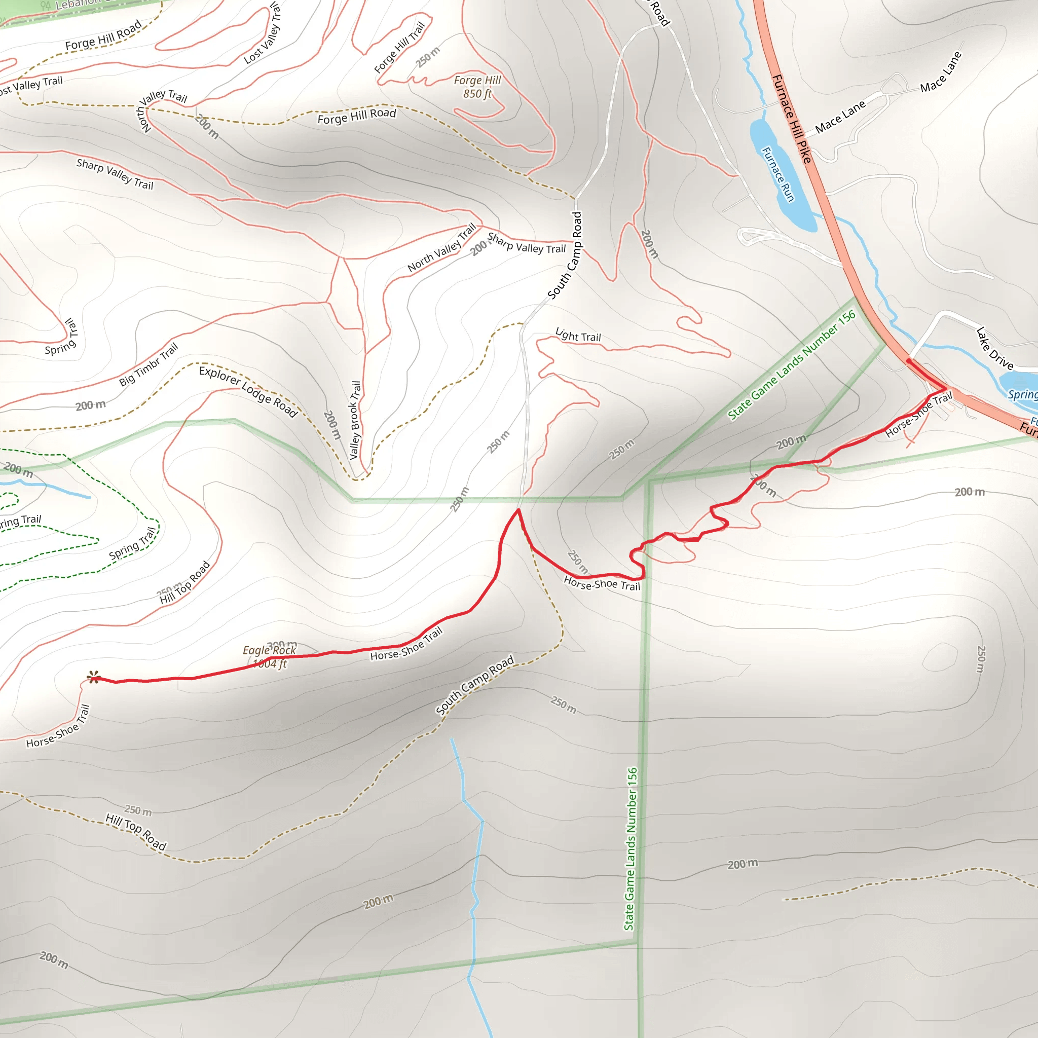Eagle Rock via Horse Shoe Trail East mobile static map