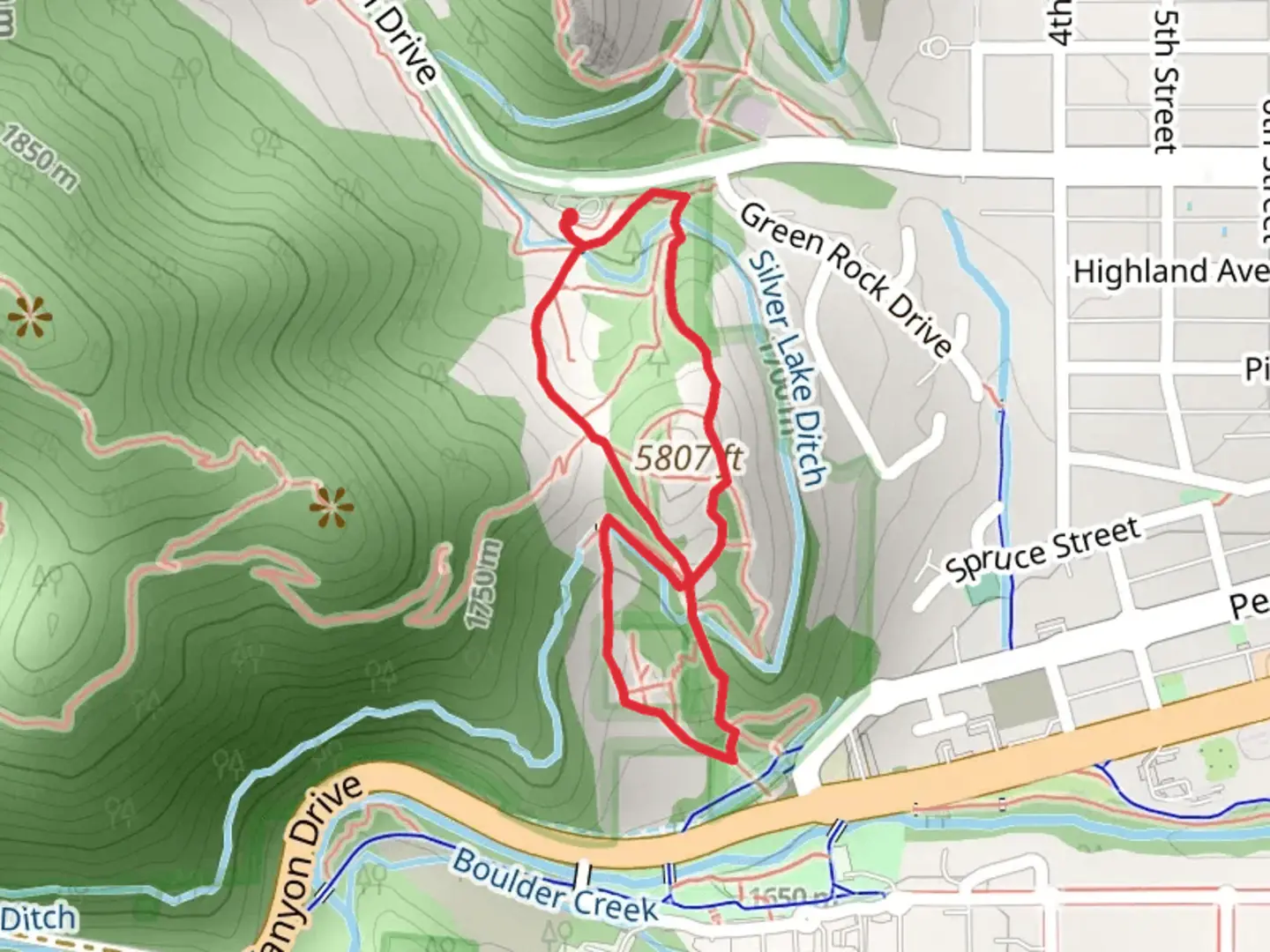An image depicting the trail Red Rocks and Red Rocks Spur Loop and its surrounding area.