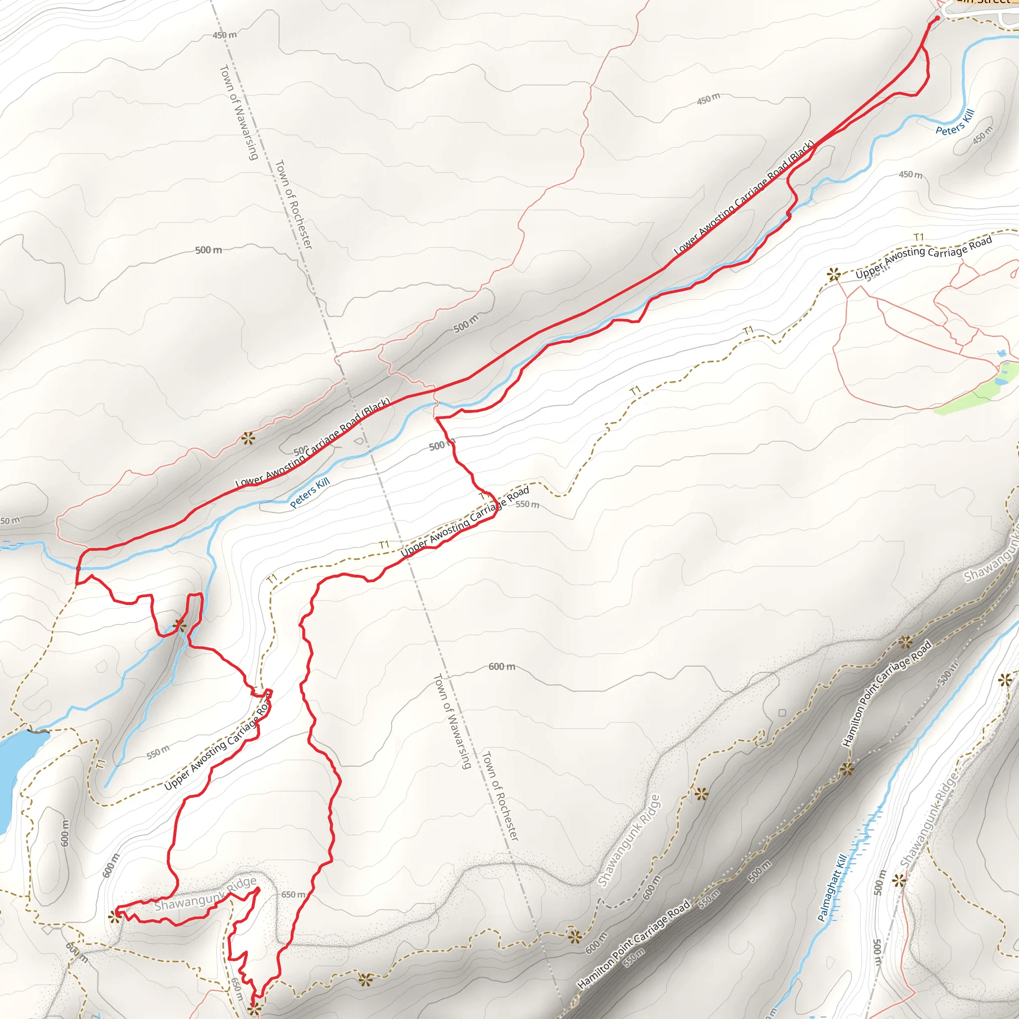 Litchfield Ledge and Castle Point Loop from Awosting Parking Connector mobile static map