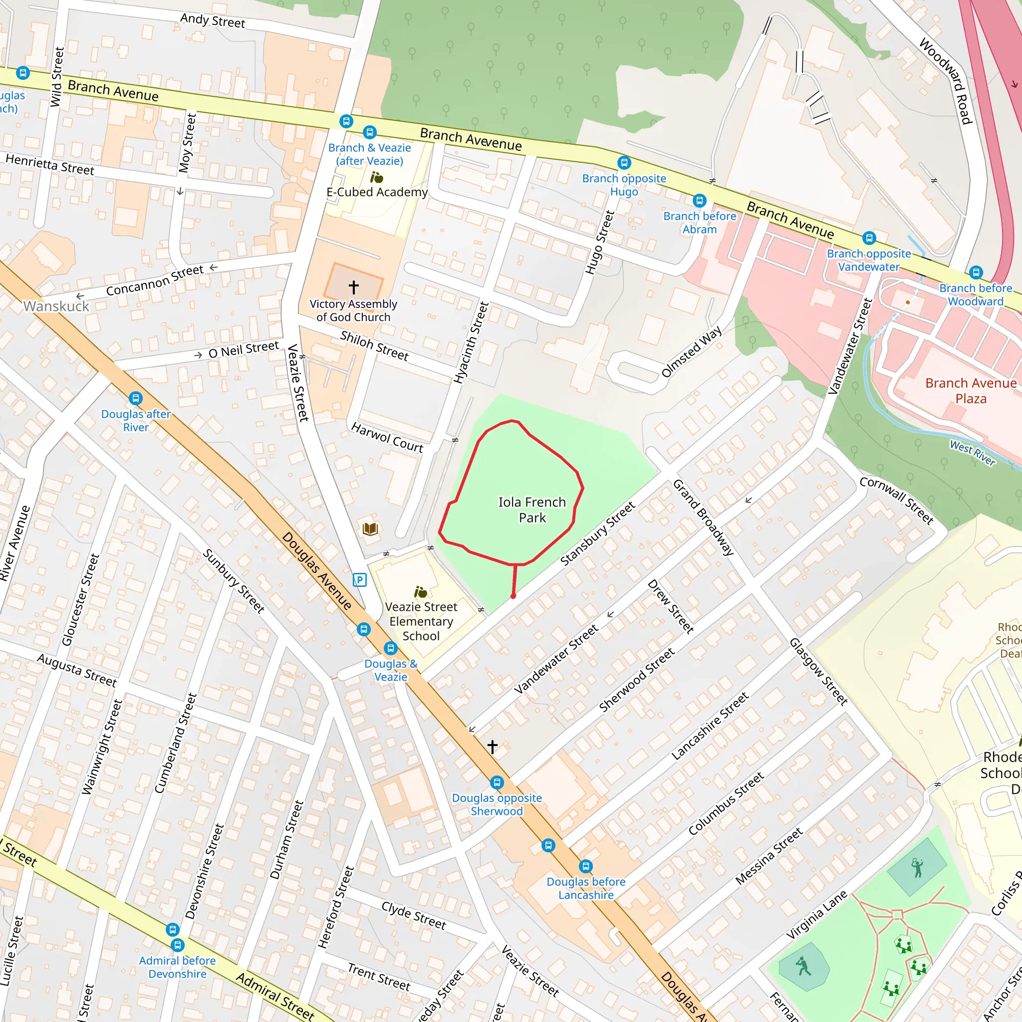 Iola French Park Loop mobile static map