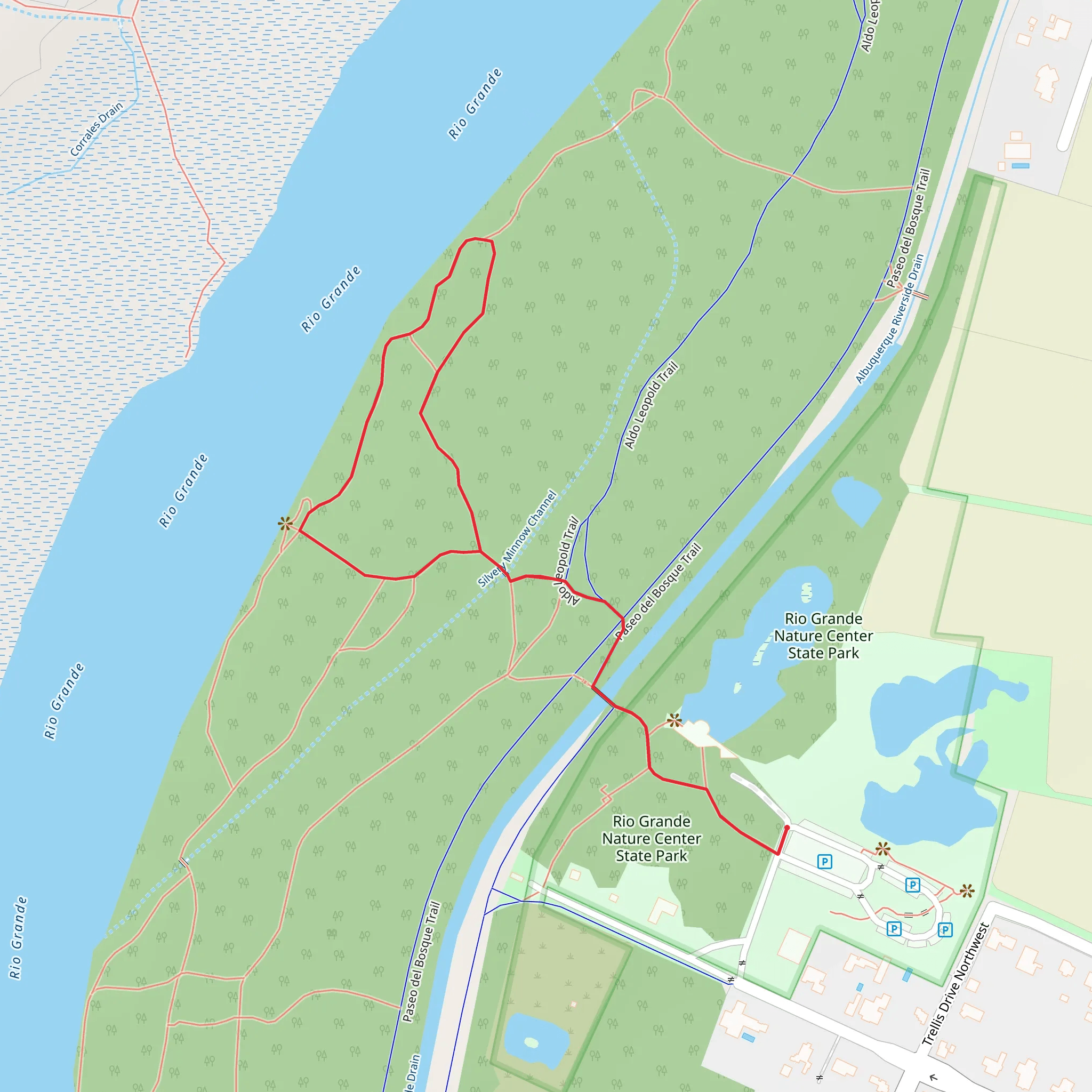 Rio Grande Bosque Loop mobile static map