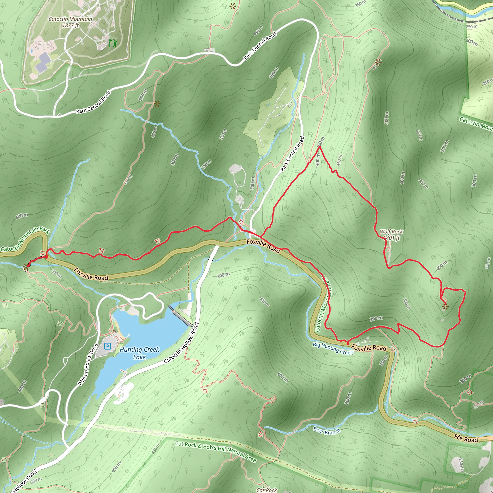 Chimney Rock and Blue Ridge Summit Loop Trail mobile static map