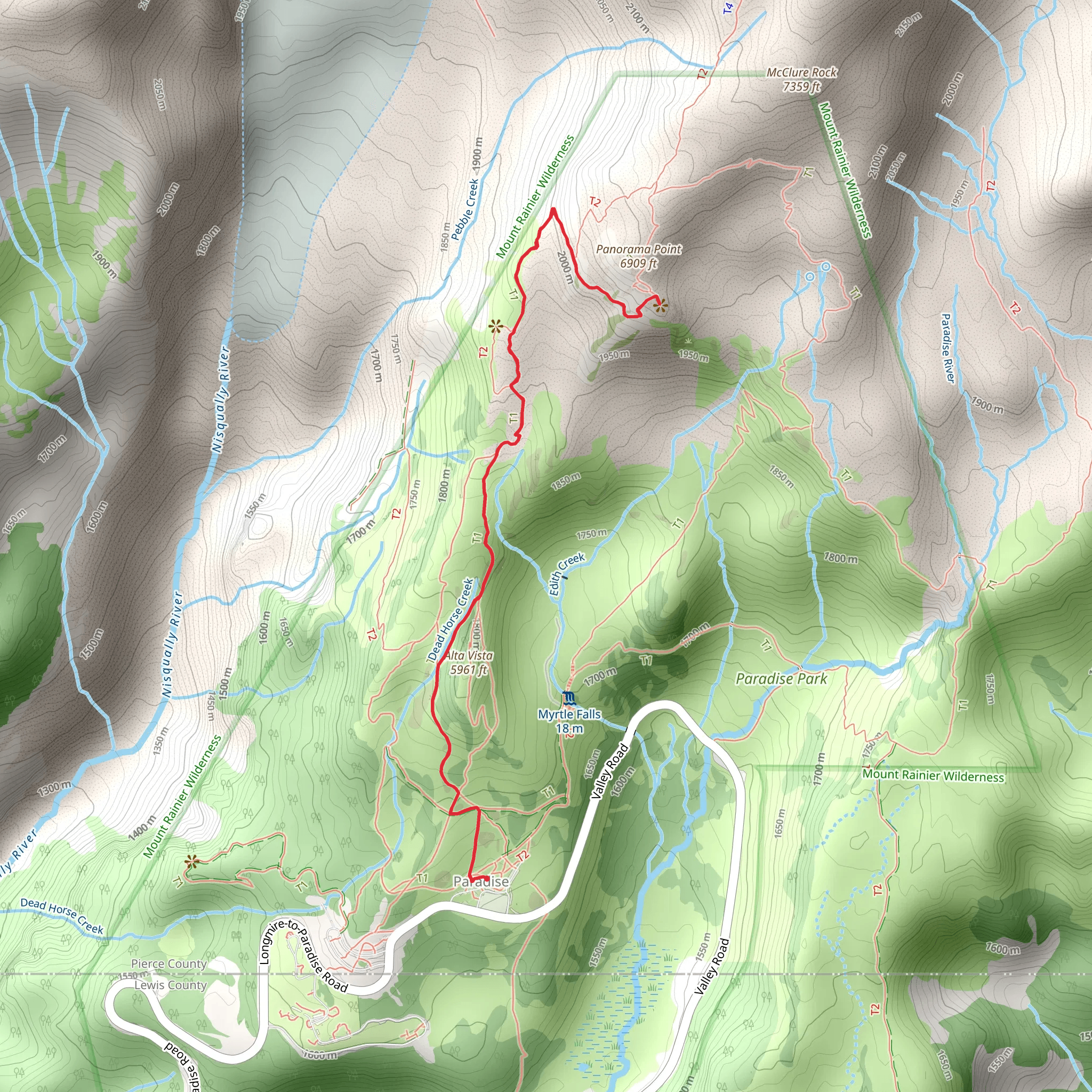 Panorama Point via Skyline Trail mobile static map