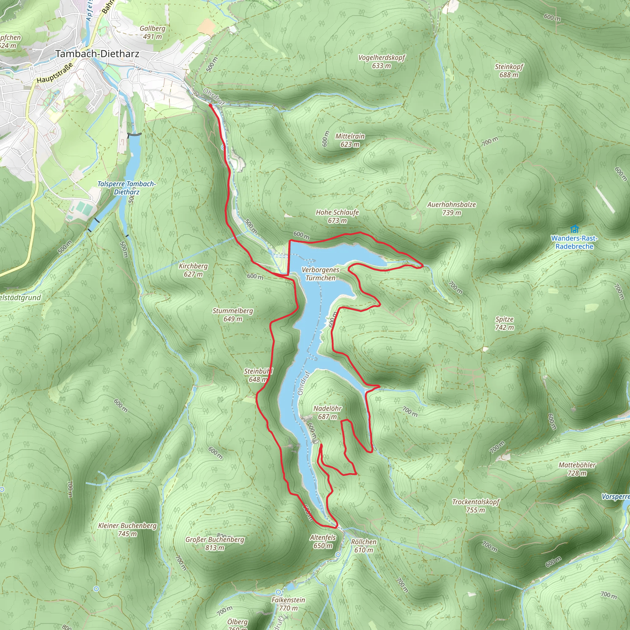 Talsperre Schmalwasser Loop mobile static map