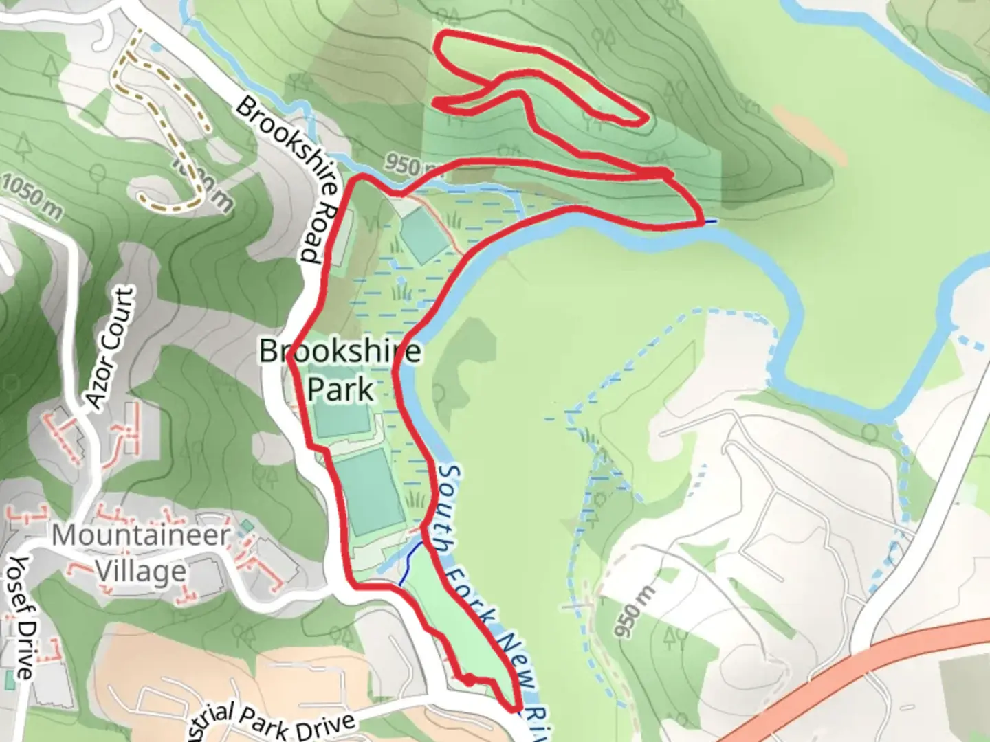 An image depicting the trail Brookshire Greenway and Brookshire Summit Trail and its surrounding area.