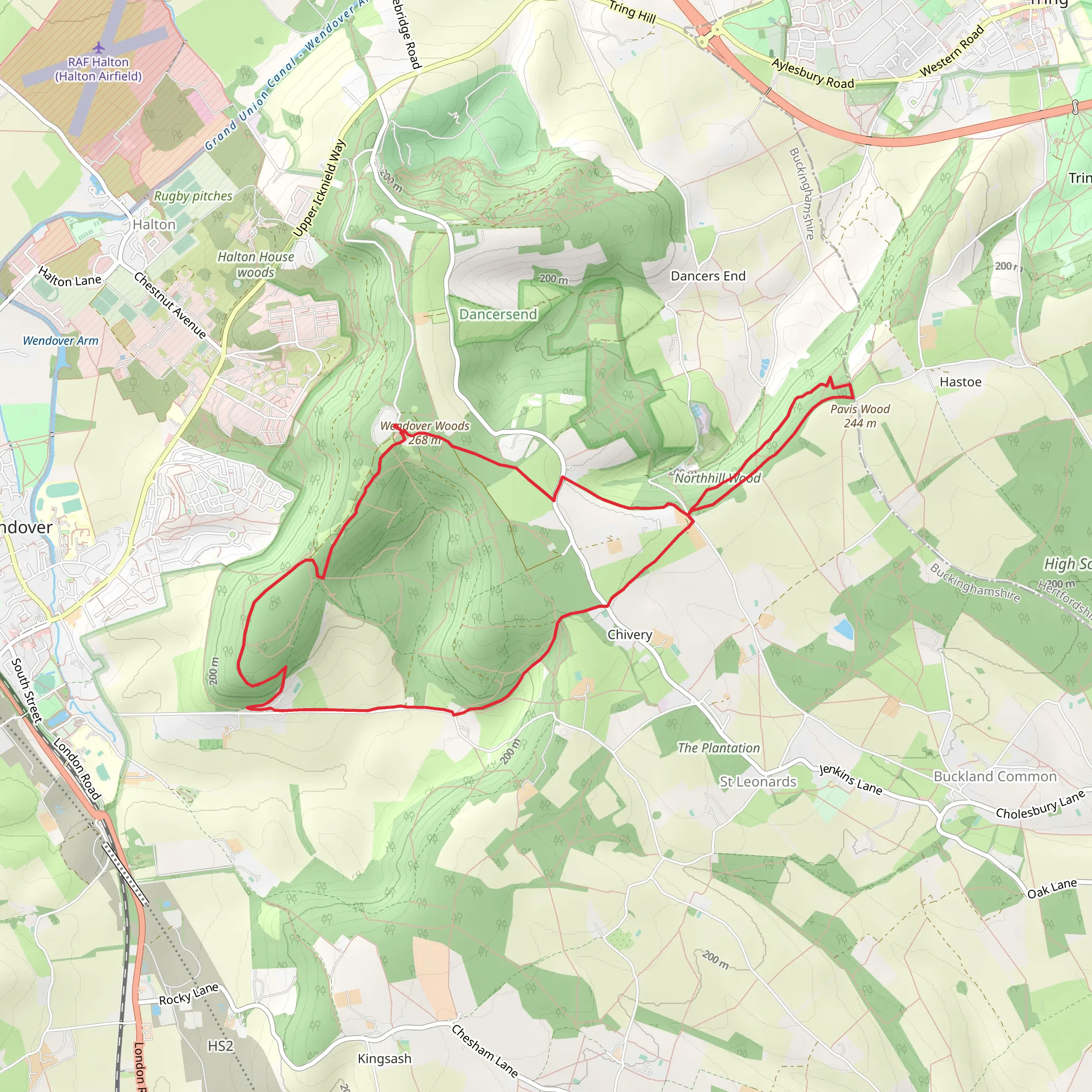 Haddington Hill and Wendover Woods mobile static map
