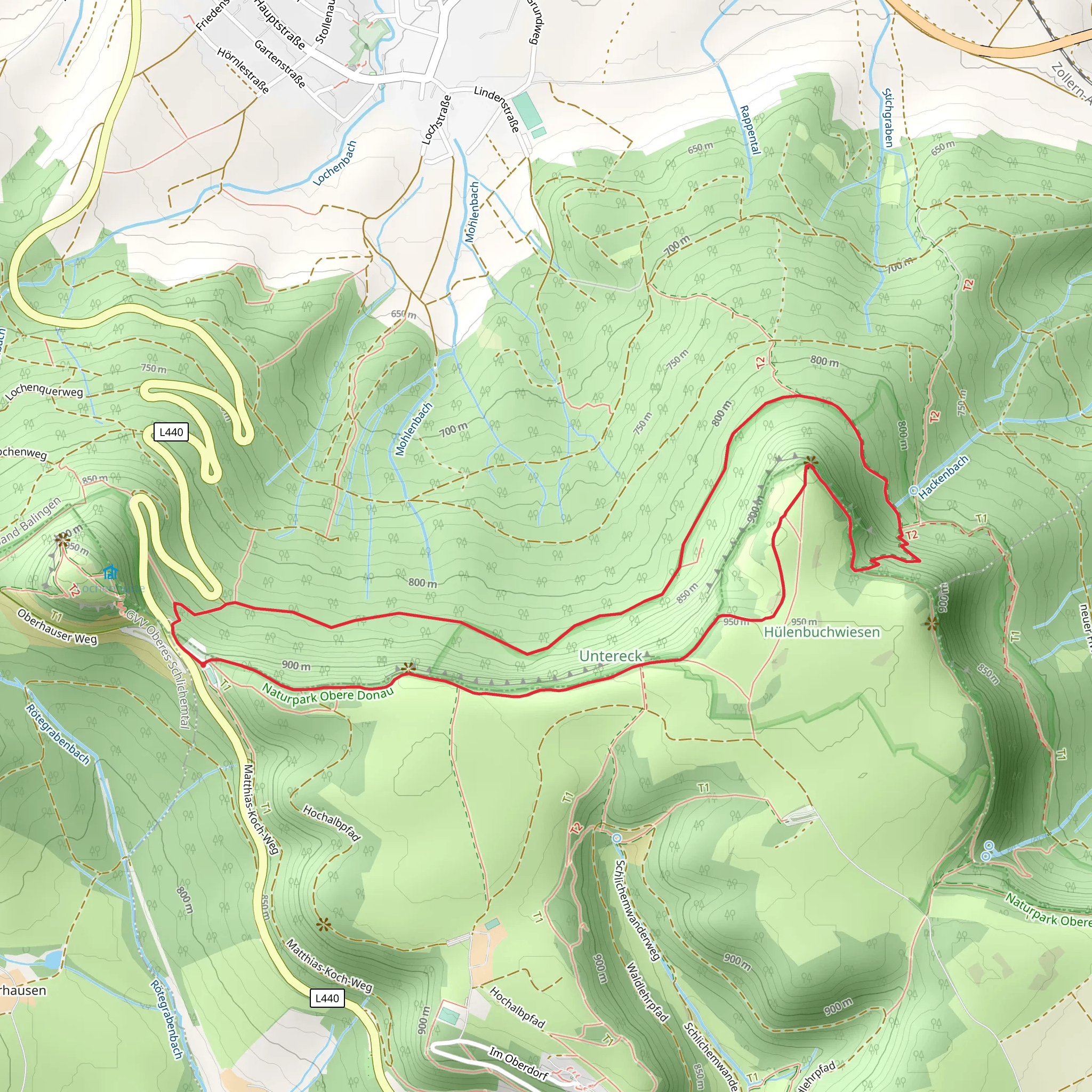 Schinderlucke, Hörnle and Felsenmeer Loop mobile static map