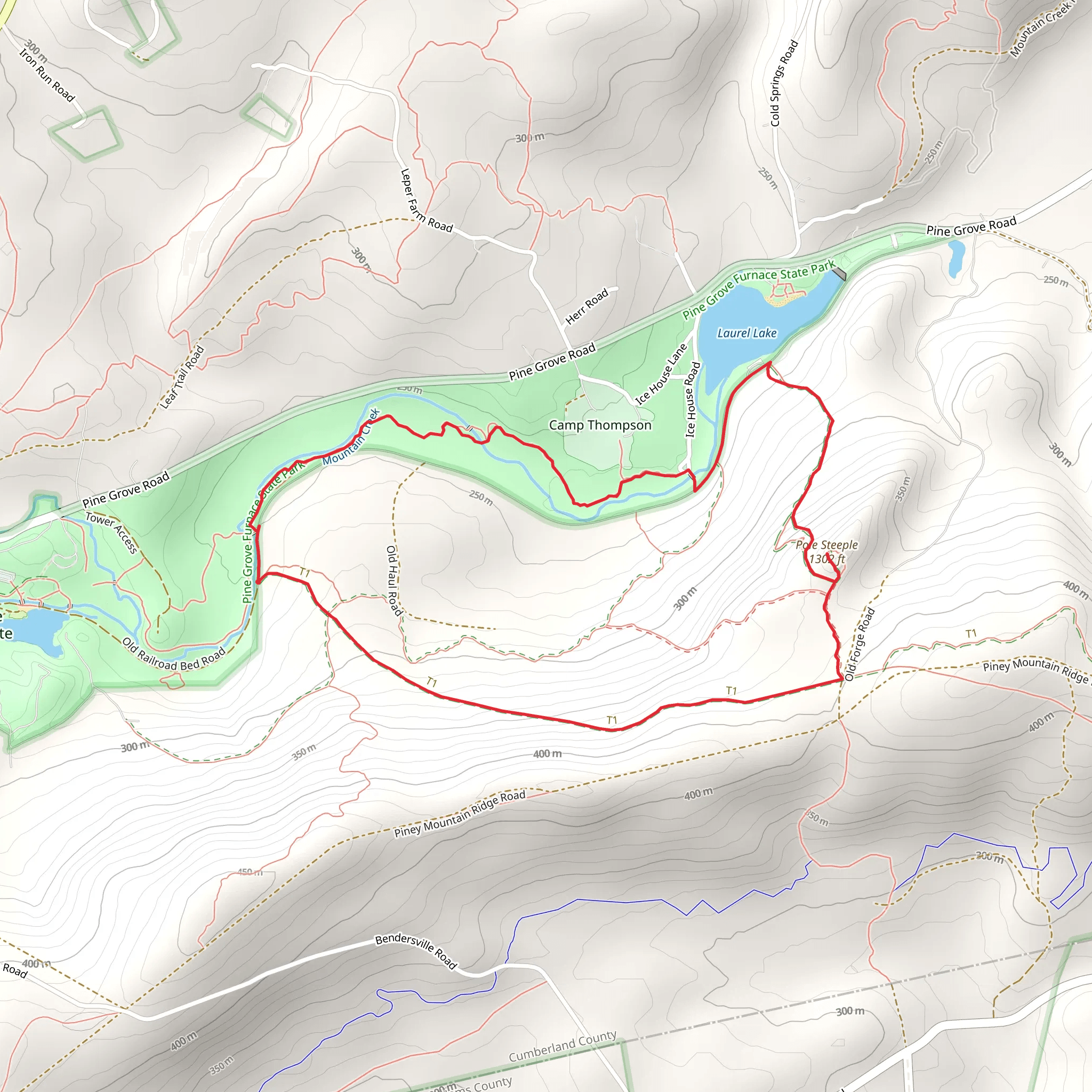 Pole Steeple Loop Trail mobile static map