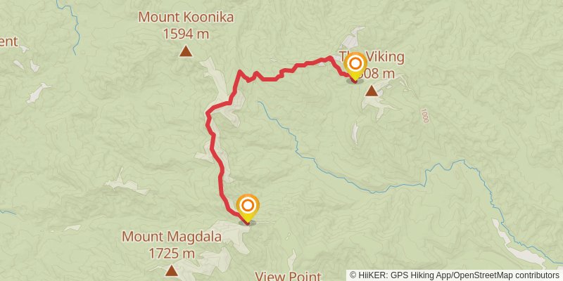 Australian Alps Walking Track stage 12 Map