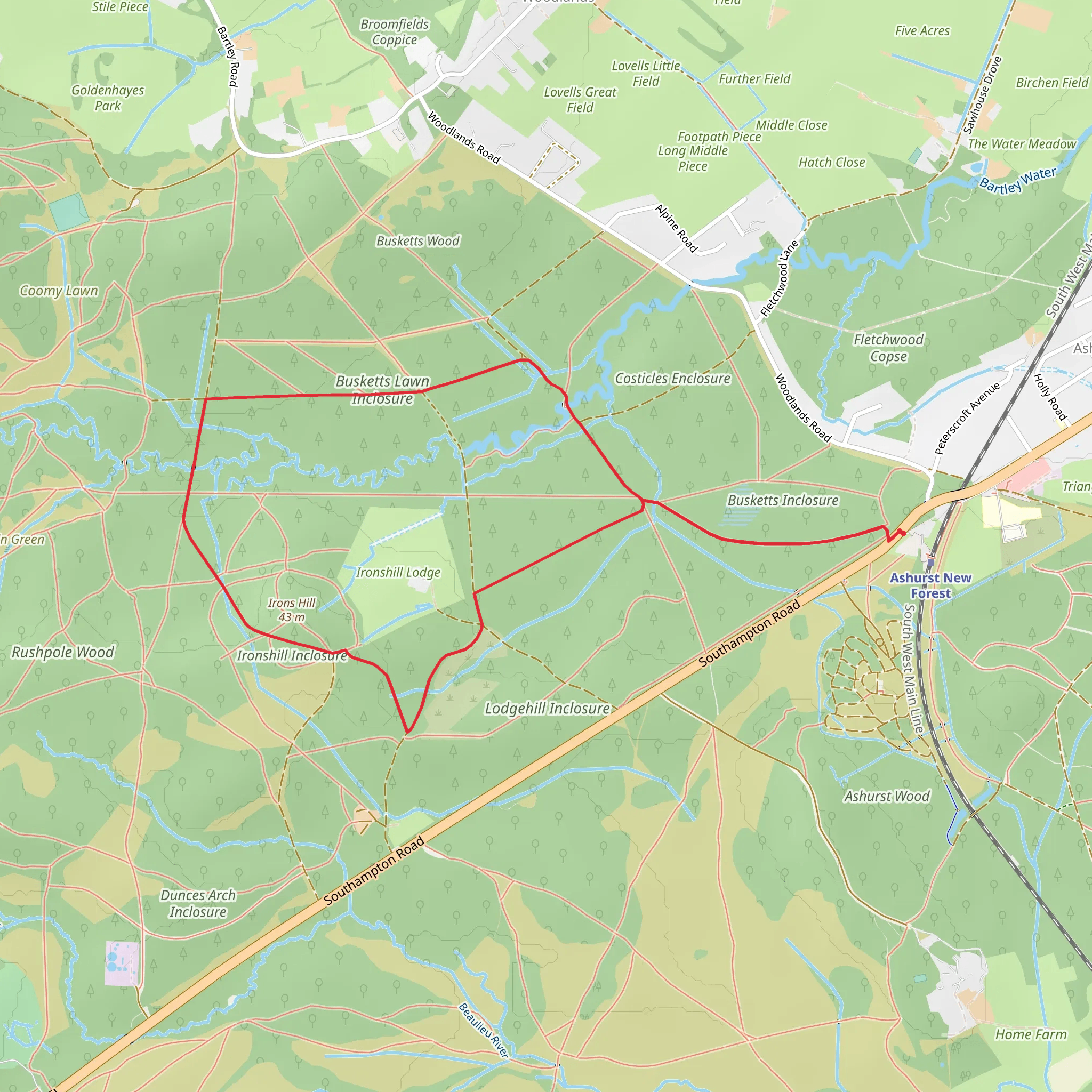 Ashurst - Busketts Circular mobile static map