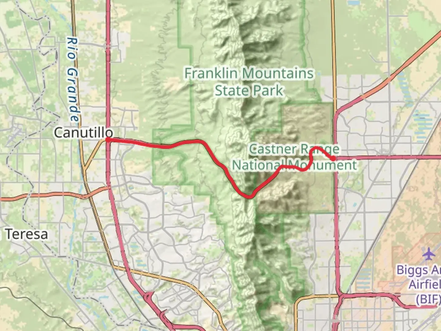 An image depicting the trail Woodrow Bean Transmountain Drive and its surrounding area.