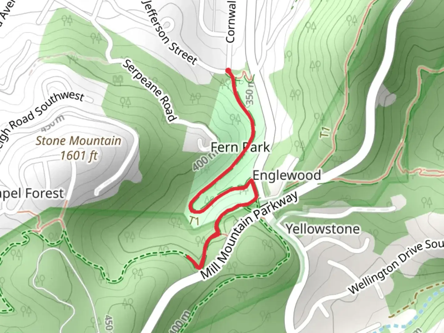 An image depicting the trail Fern Park and Trails and its surrounding area.