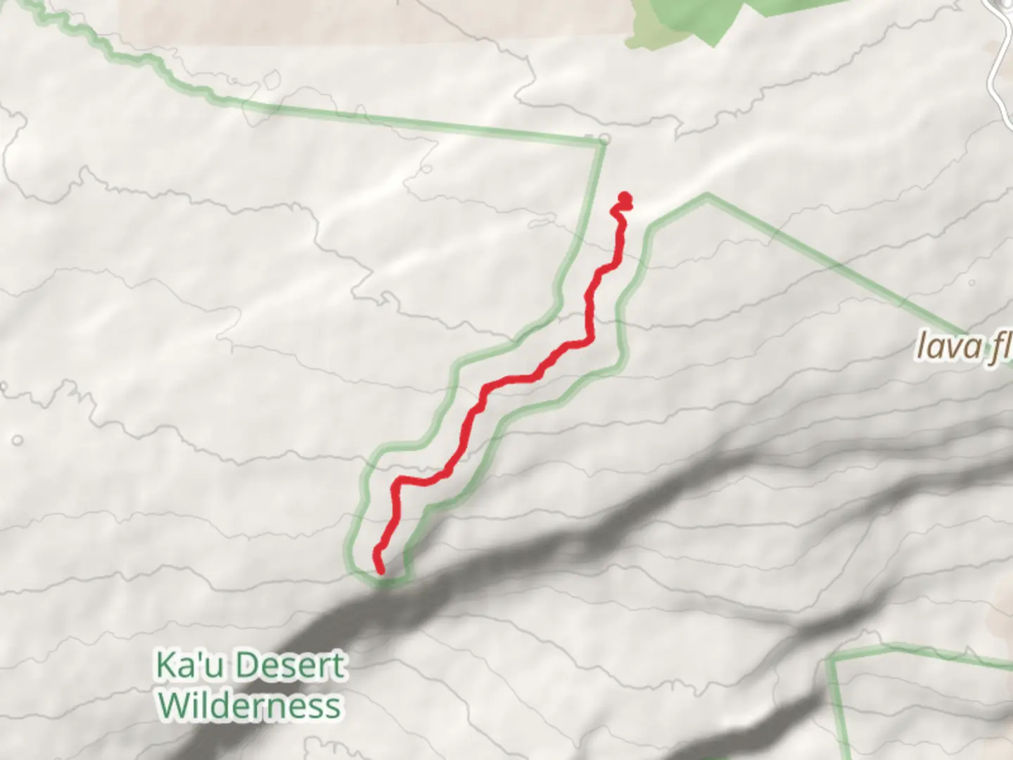 An image depicting the trail Hilina Pali Road and its surrounding area.