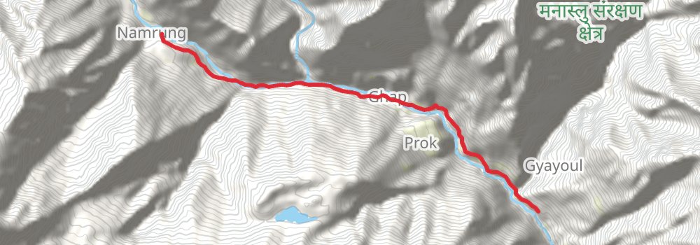 Manaslu Trek stage 6 Map
