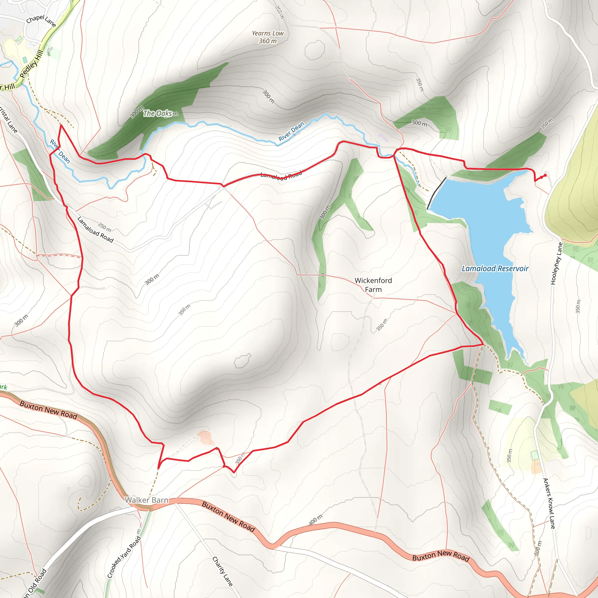Lamaload Reservoir and Gulshaw Hollow mobile static map